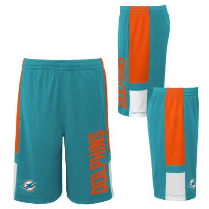 Miami Dolphins Youth Kids Lateral Mesh Shorts - Aqua