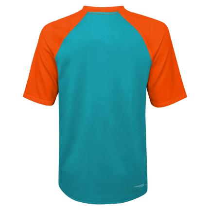 Miami Dolphins Youth 30+ UPF Sun Protection Performance Sun T-Shirt - Aqua/ Orange