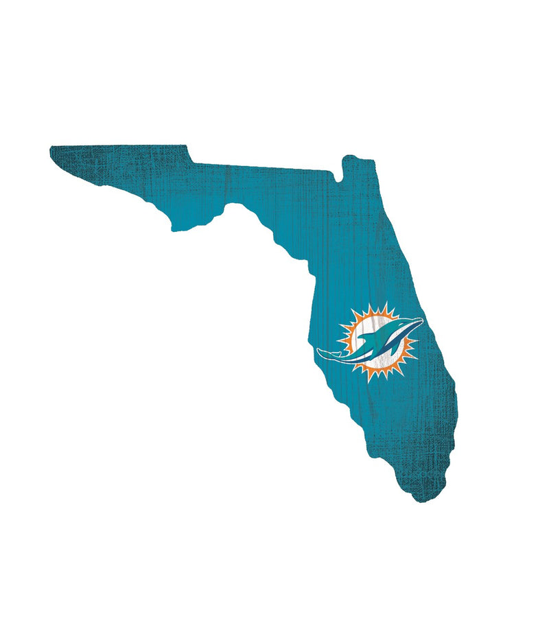 Miami Dolphins State of Florida Wooden Sign