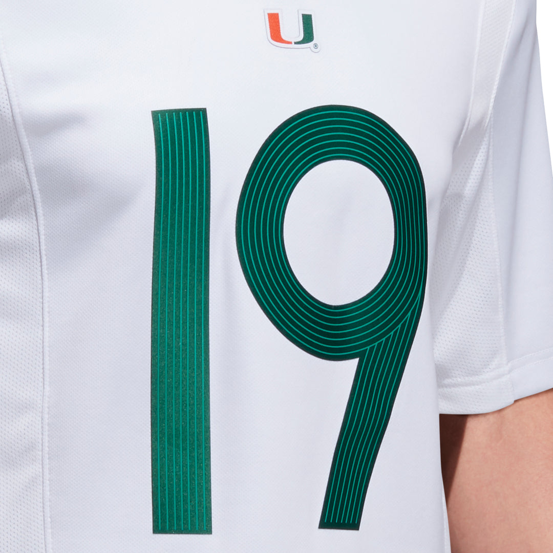 Adidas #19 Miami Hurricanes White 2019 Special Game Parley Premier Football Jersey Size: 4XL