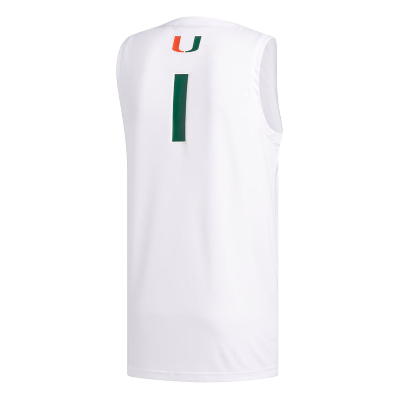 Miami Hurricanes adidas Swingman Basketball Jersey - White