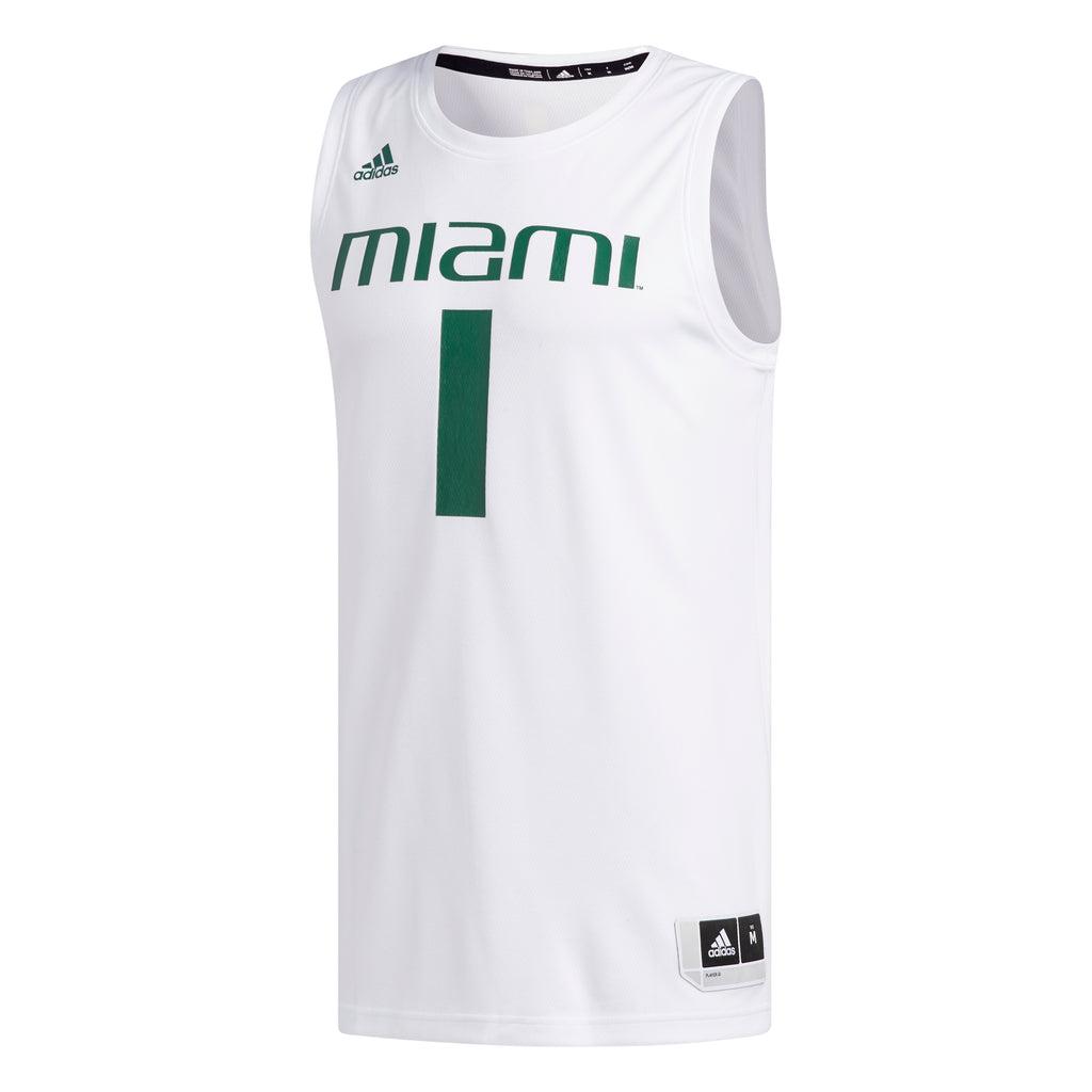 Miami Hurricanes adidas Swingman Basketball Jersey White