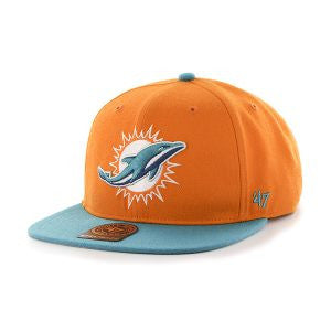 Miami Dolphins Super Shot Two Tone Captain Pylon 47 Brand Adjustable Hat - CanesWear at Miami FanWear Headwear 47 Brand CanesWear at Miami FanWear