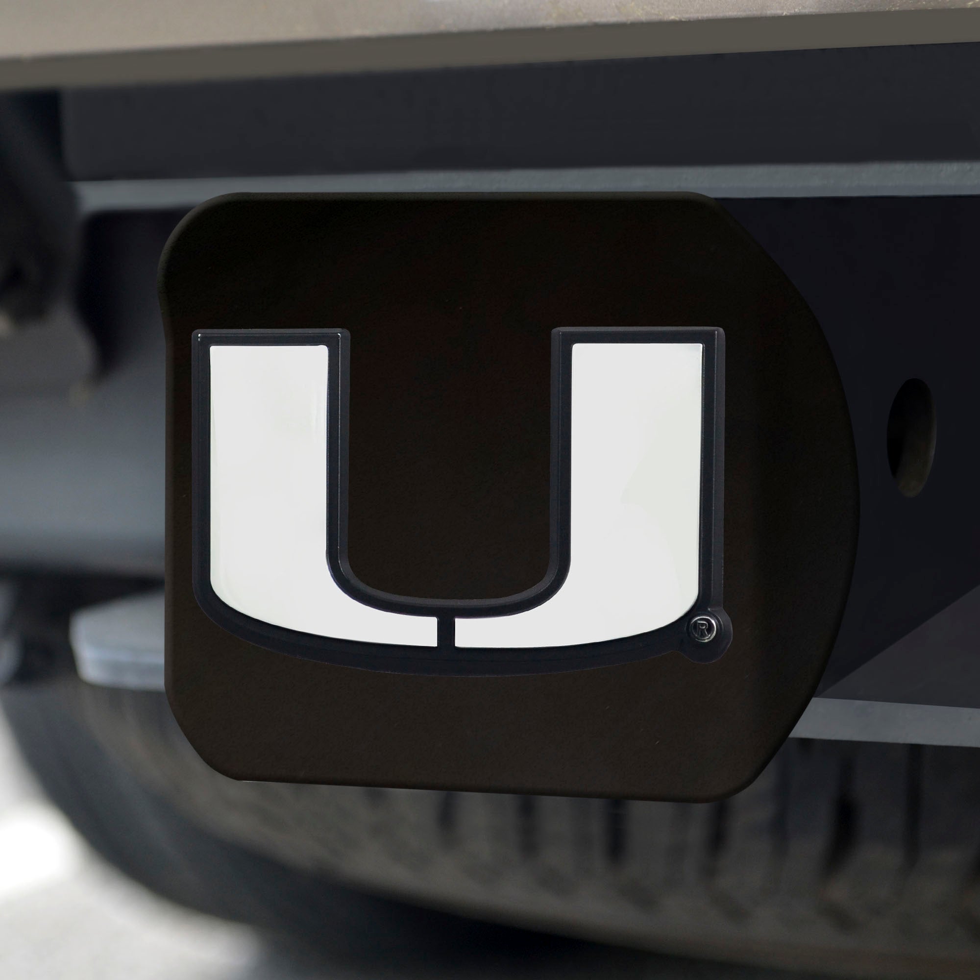 Miami Hurricanes Heavy Duty Chrome Hitch - Black