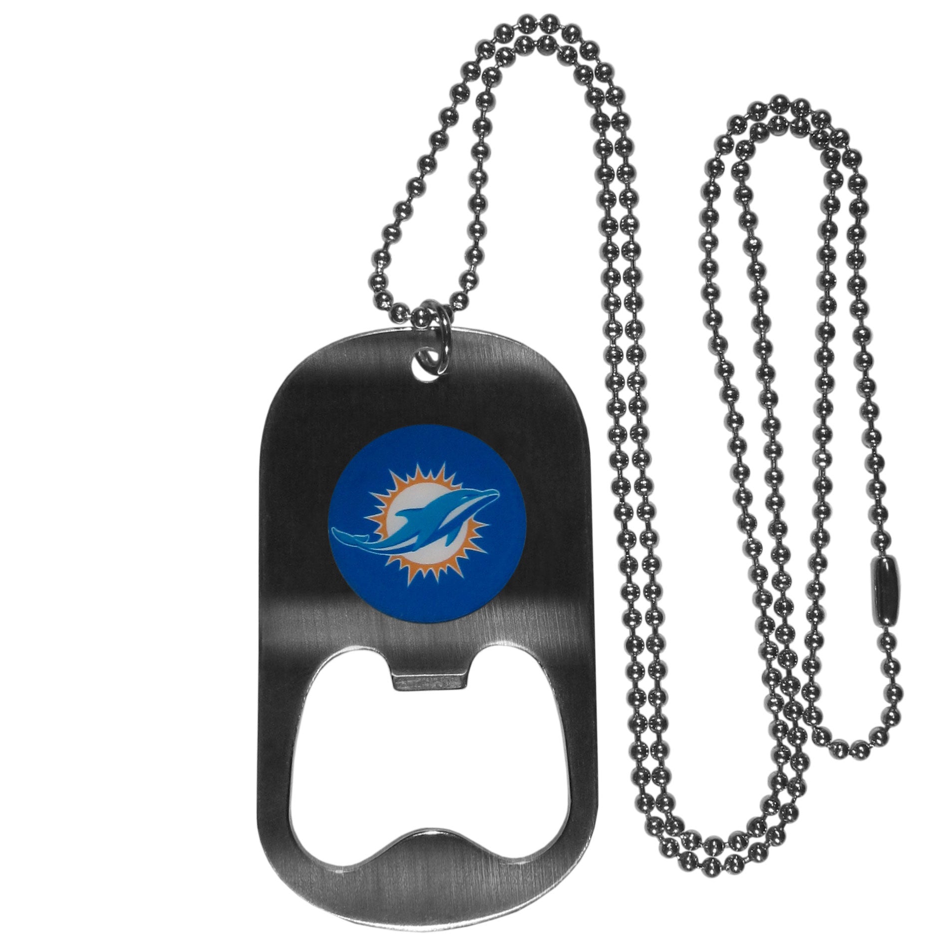 Miami Dolphins Bottle Opener Tag Necklace