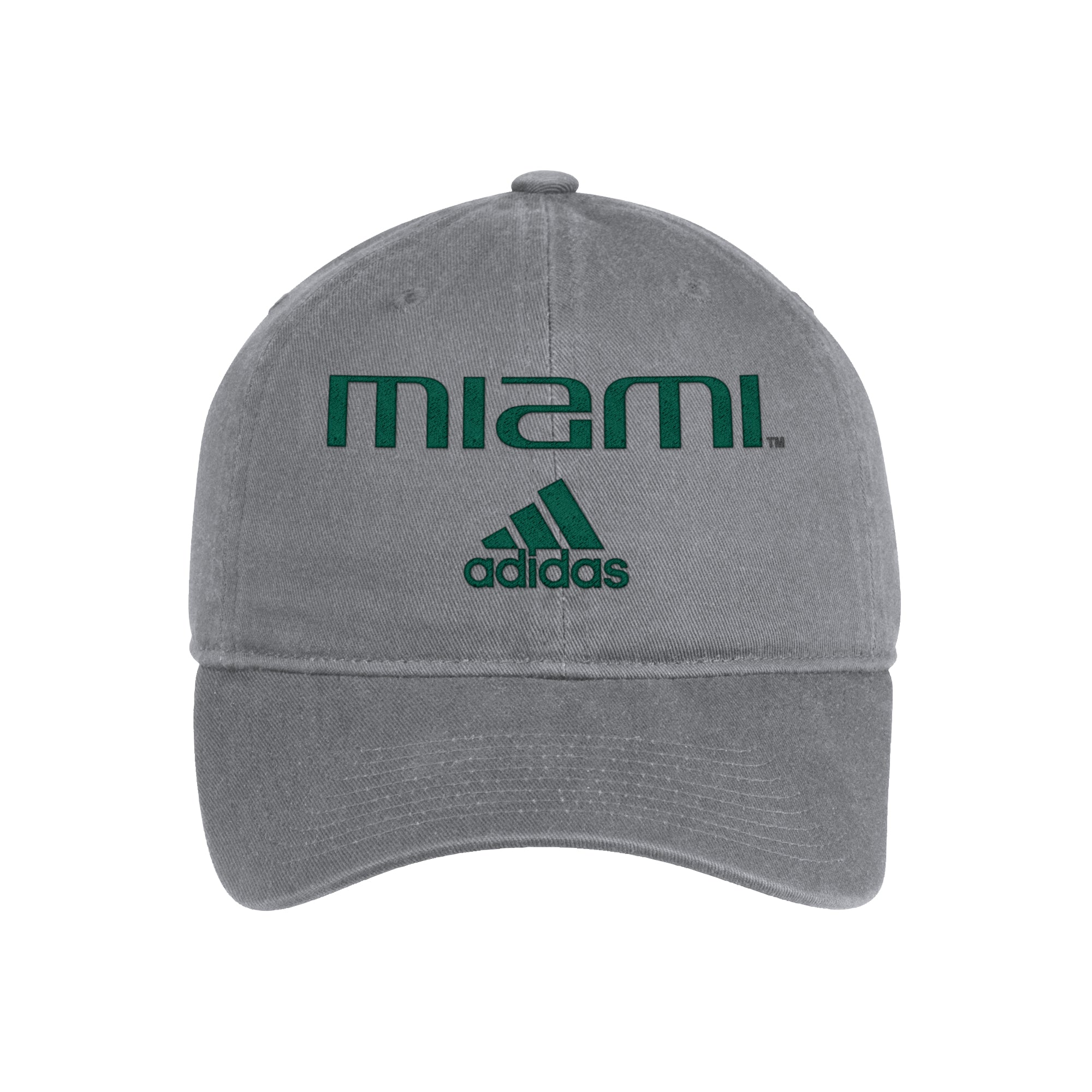 Miami Hurricanes adidas BOS Cotton Slouch - Grey
