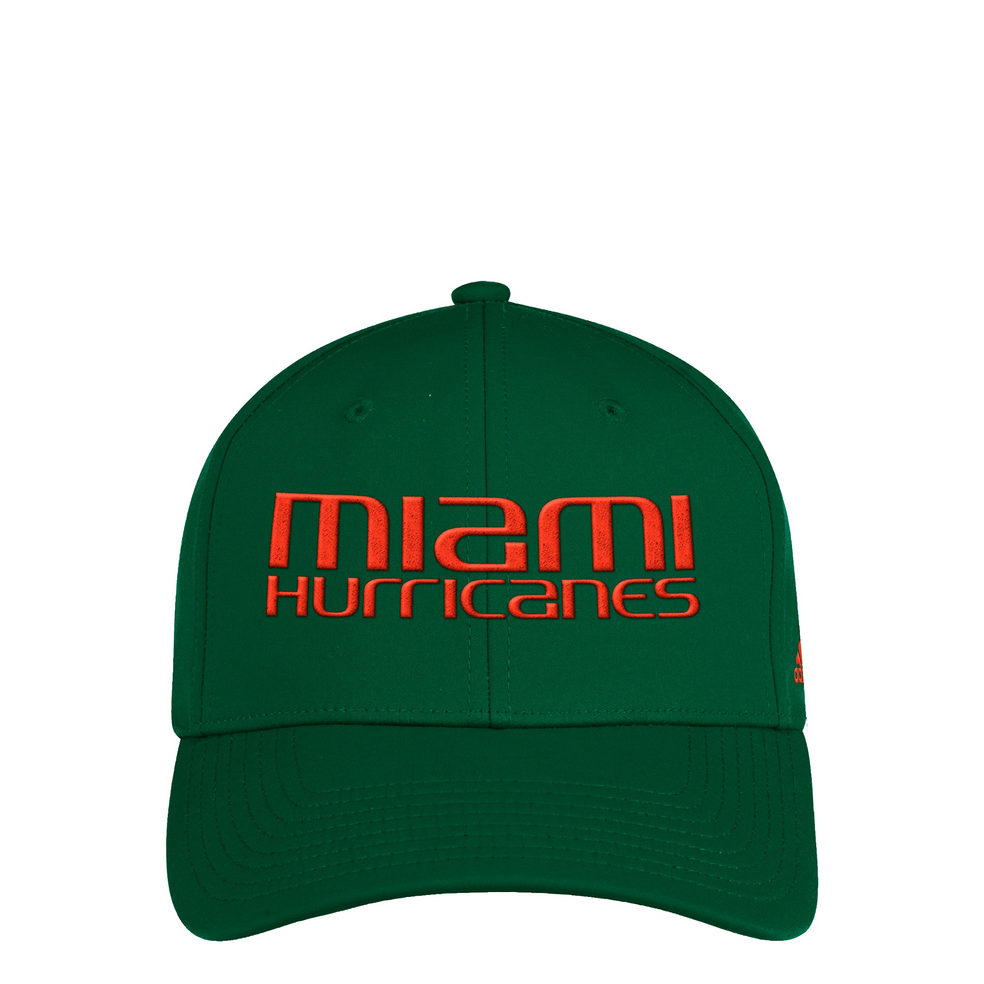 Miami Hurricanes adidas Polyester Stretch Flex Hat - Green