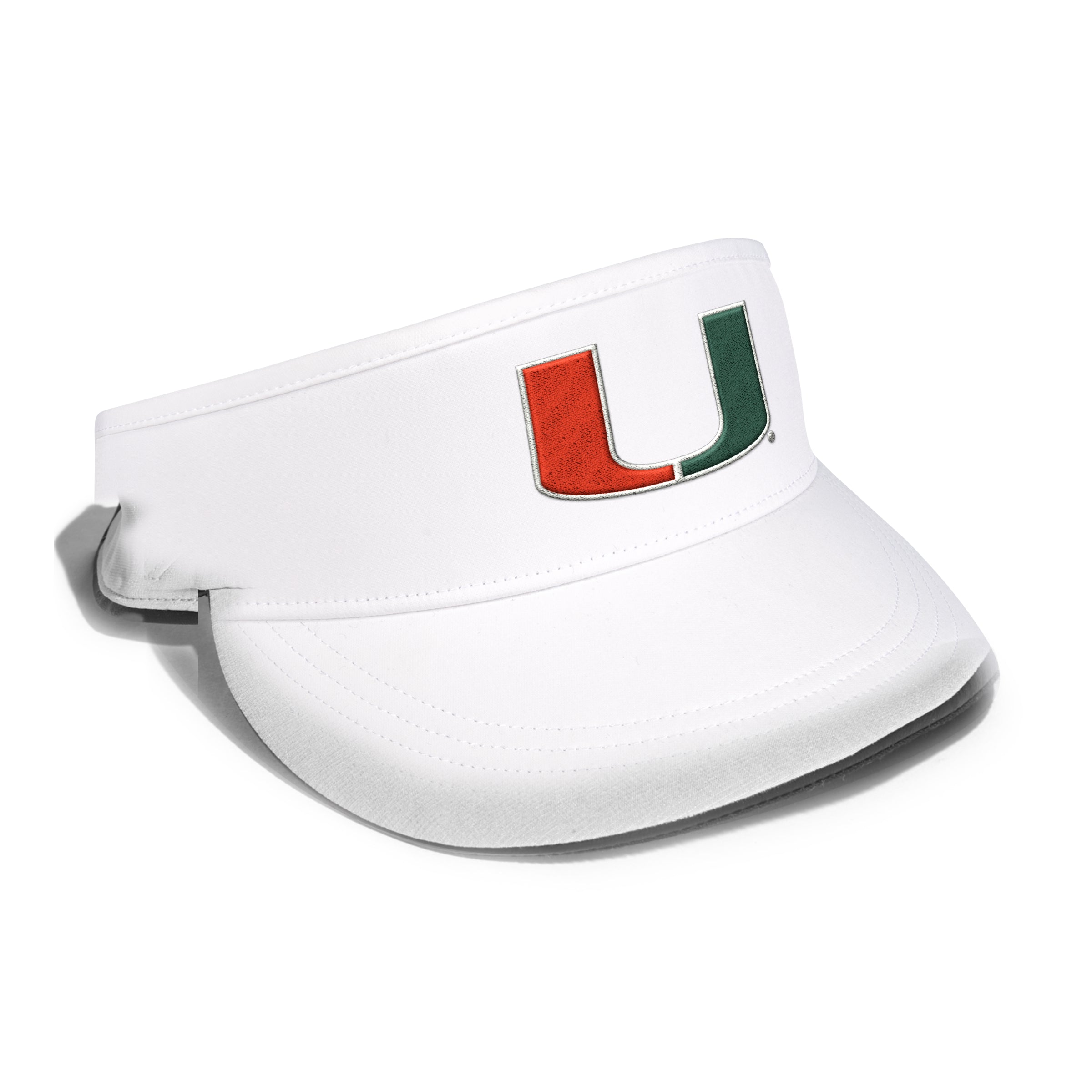Miami Hurricanes adidas Sideline Coaches AEROREADY High Visor - White