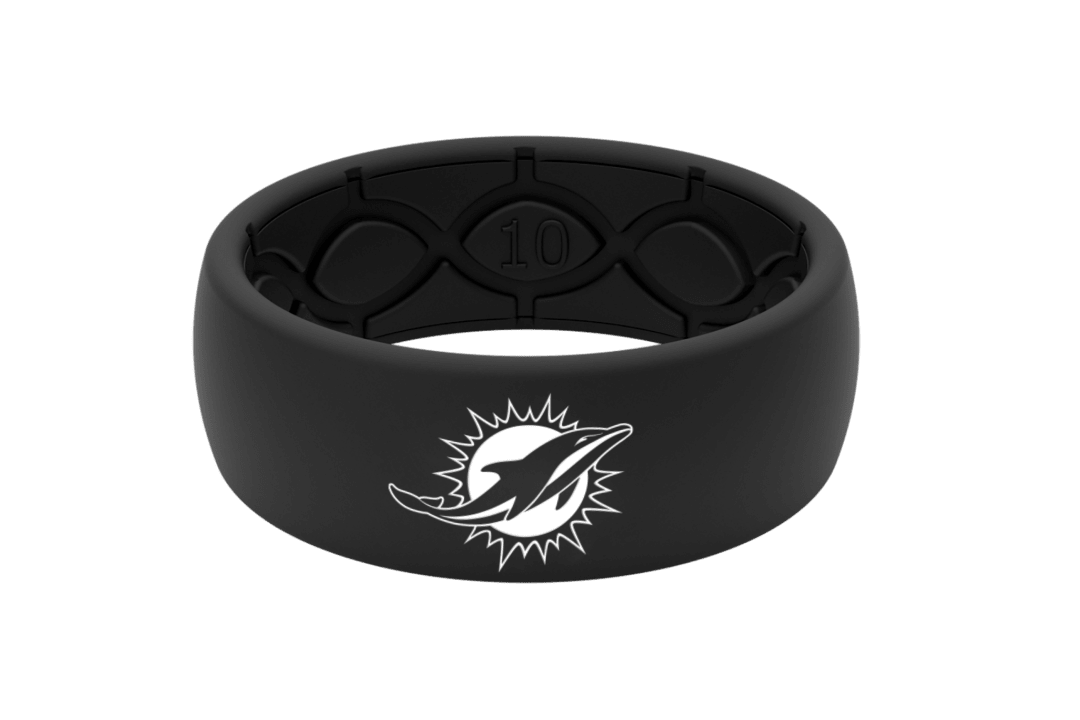 Miami Dolphins Groove Life Silicone Ring - Black