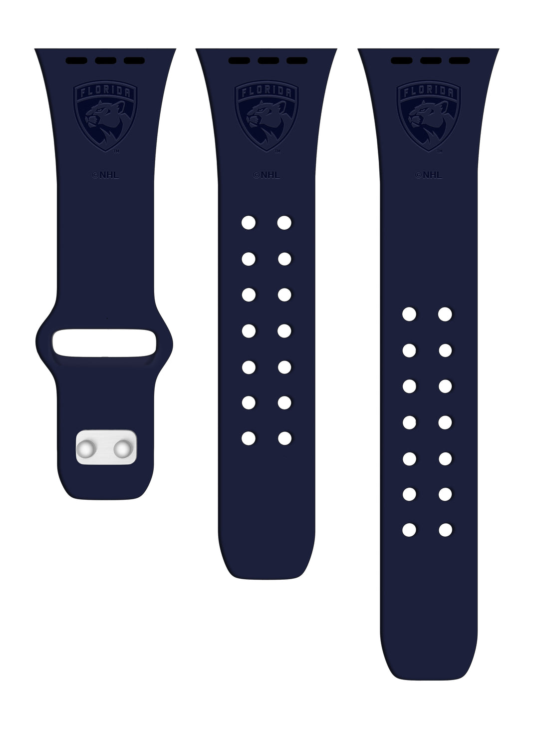 Florida Panthers Debossed Apple Watch Band - Navy