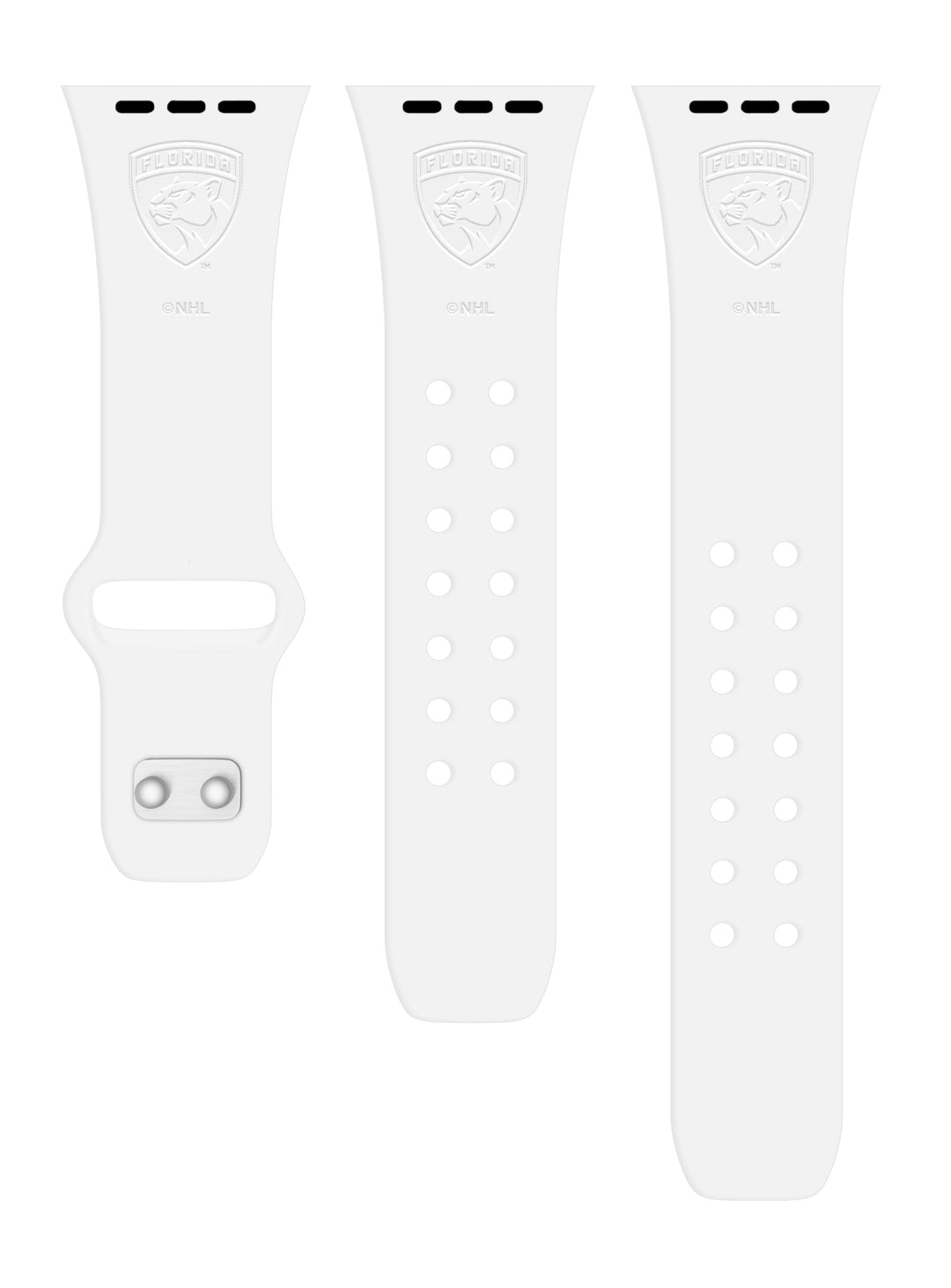 Florida Panthers Debossed Apple Watch Band - White