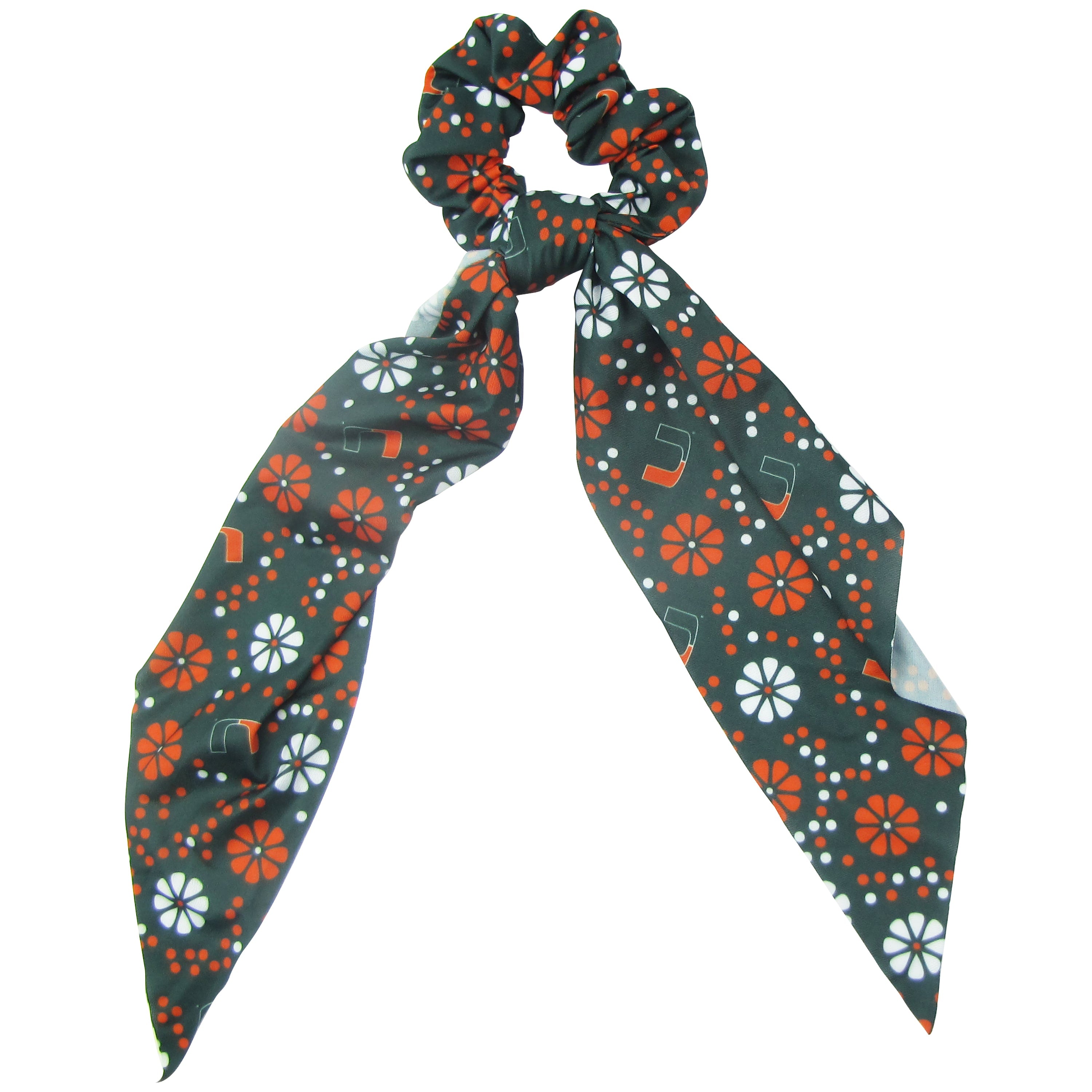 Miami Hurricanes ZooZatz Retro Flower Scrunchie Scarf - Green