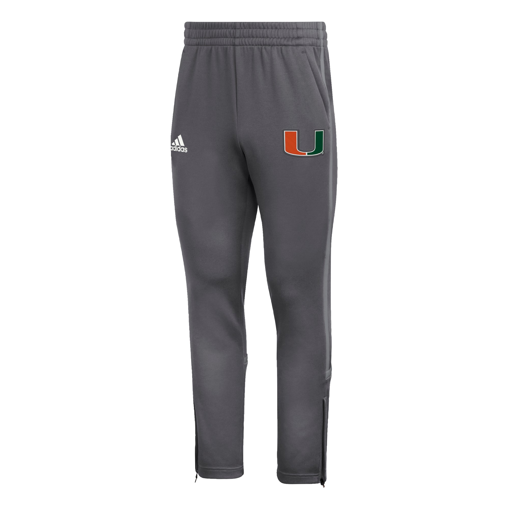 Miami Hurricanes adidas Under the Lights Warm Up Pants - Grey
