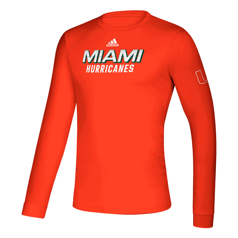 Miami Hurricanes adidas Locker Chromed Up Creator L/S T-Shirt - Orange