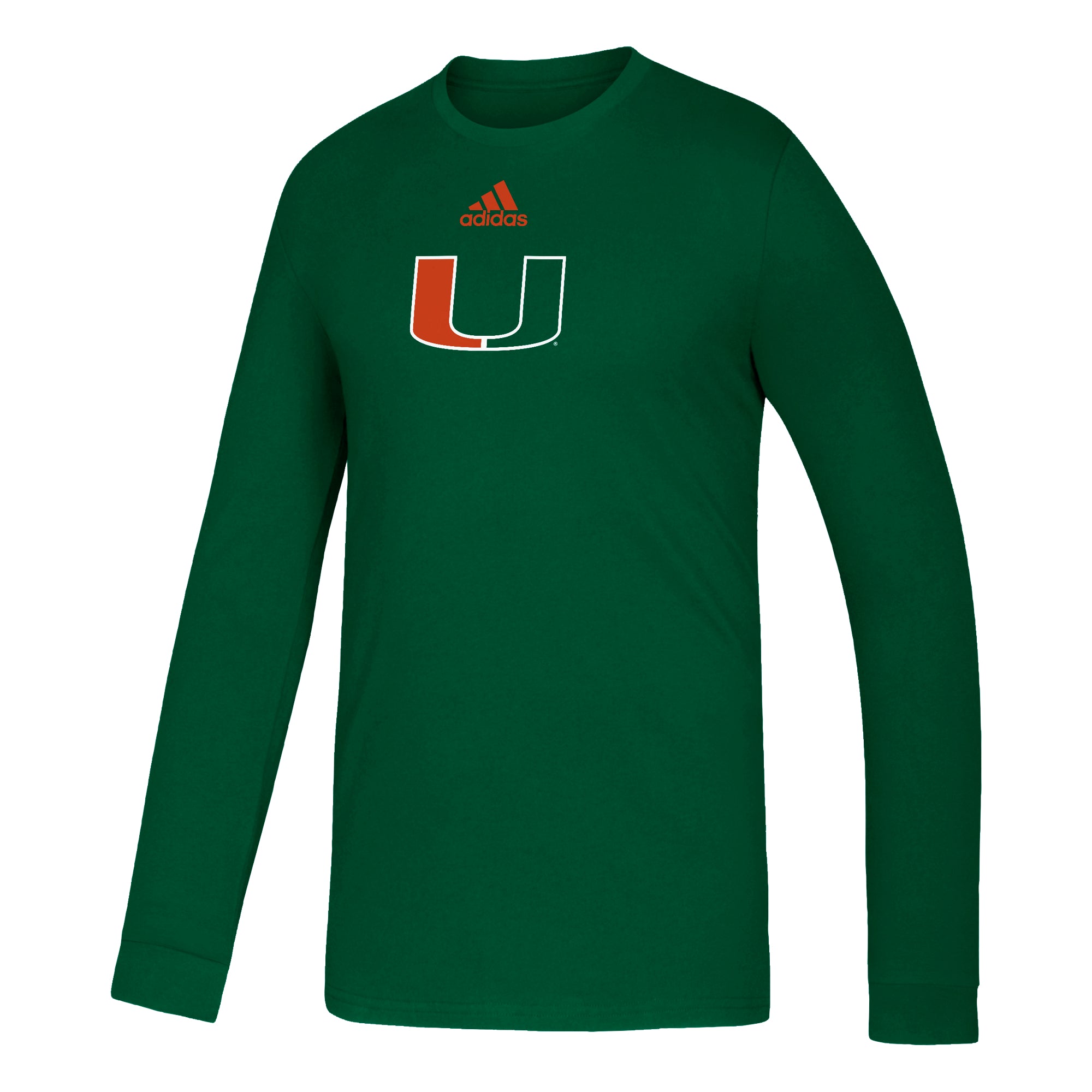 Miami Hurricanes adidas Youth Locker Side by Side Amplifier L/S T-Shirt - Green