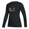 Miami Hurricanes adidas Women's Locker Logo L/S Creator T-Shirt - Black