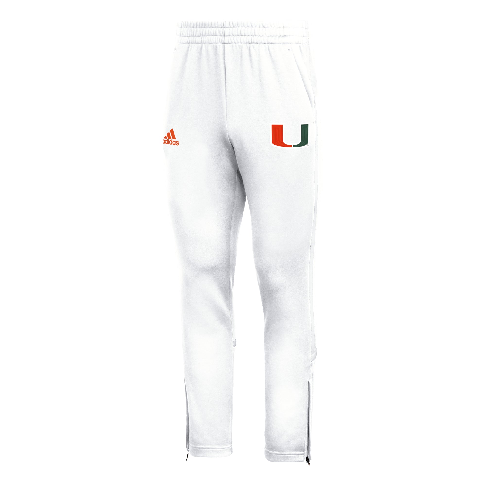 Miami Hurricanes adidas PrimeBlue Warm Up Pant - White