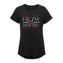 Miami Heat Youth Girls Single Path Dolman T-Shirt - Black