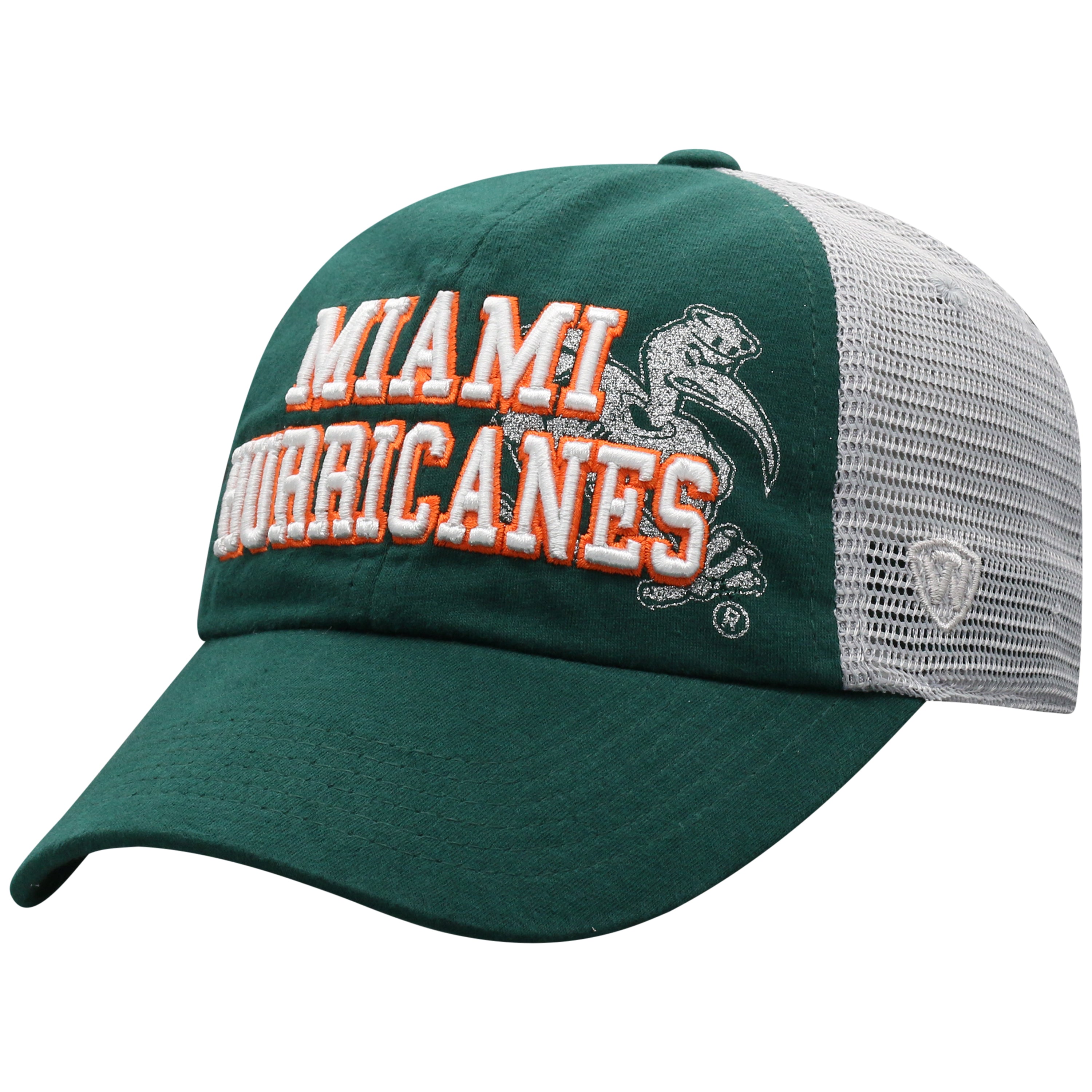 Miami Hurricanes Top of the World Glitter Cheer Adjustable - Womens