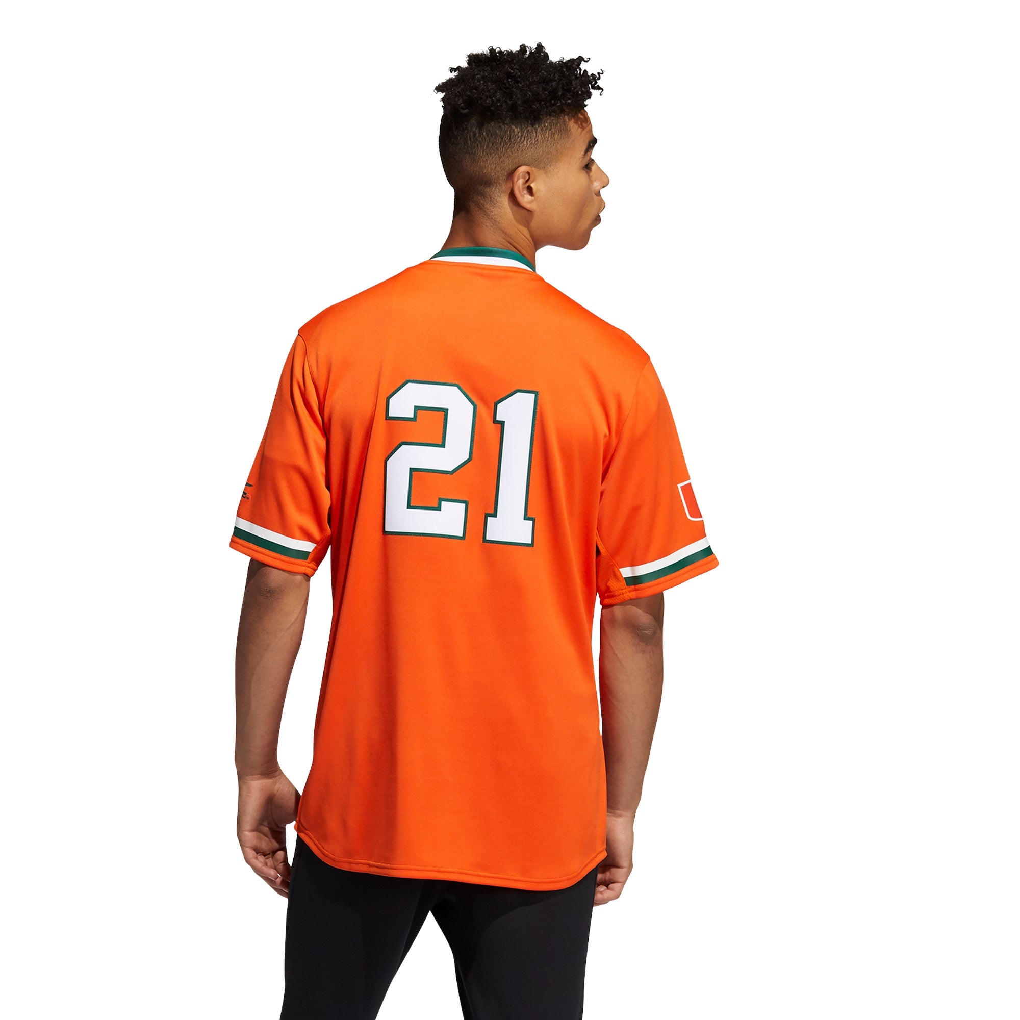 Men's Adidas Orange Miami Hurricanes Primegreen Baseball Jersey