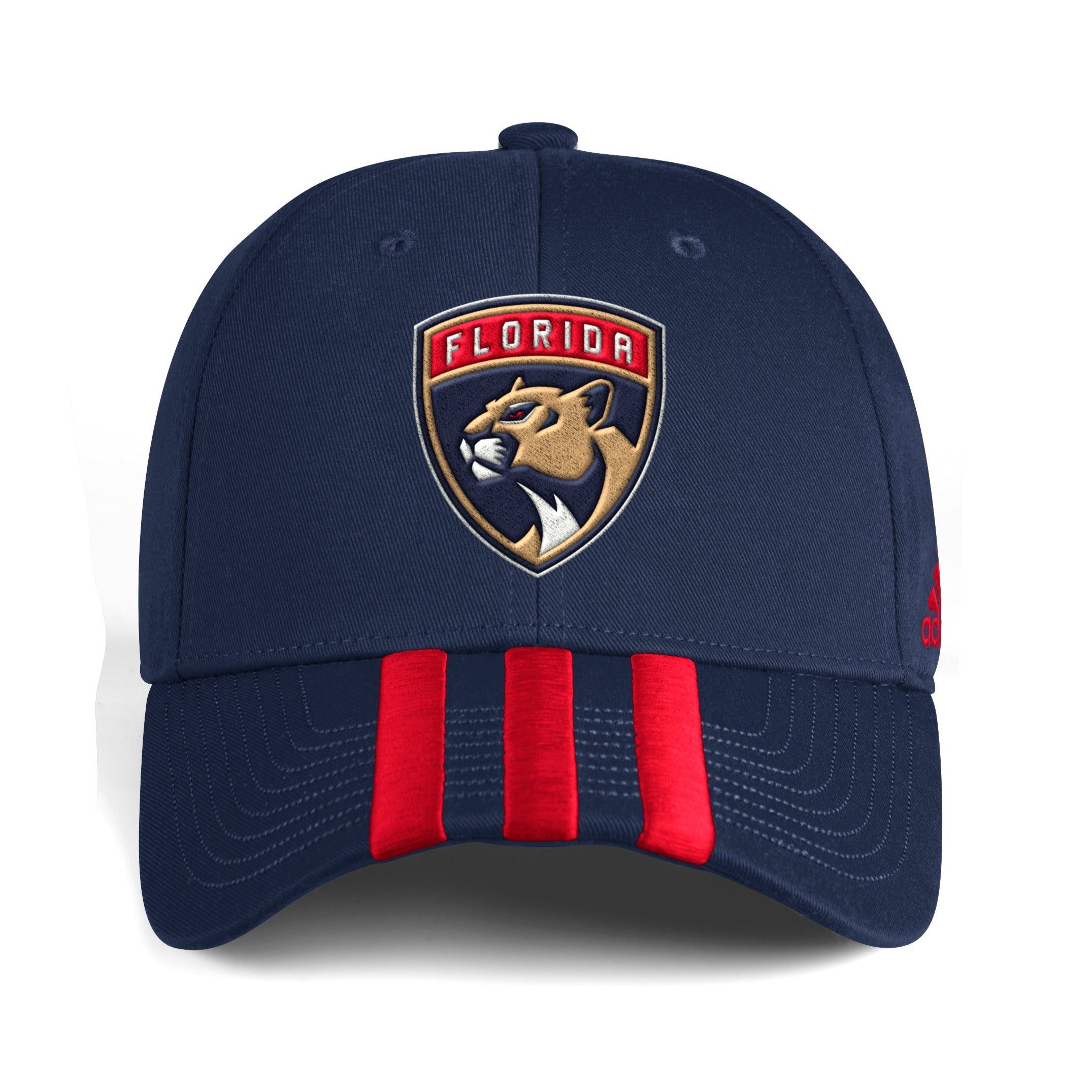 Florida Panthers adidas 3 Stripe Structured Adjustable Hat - Navy Blue