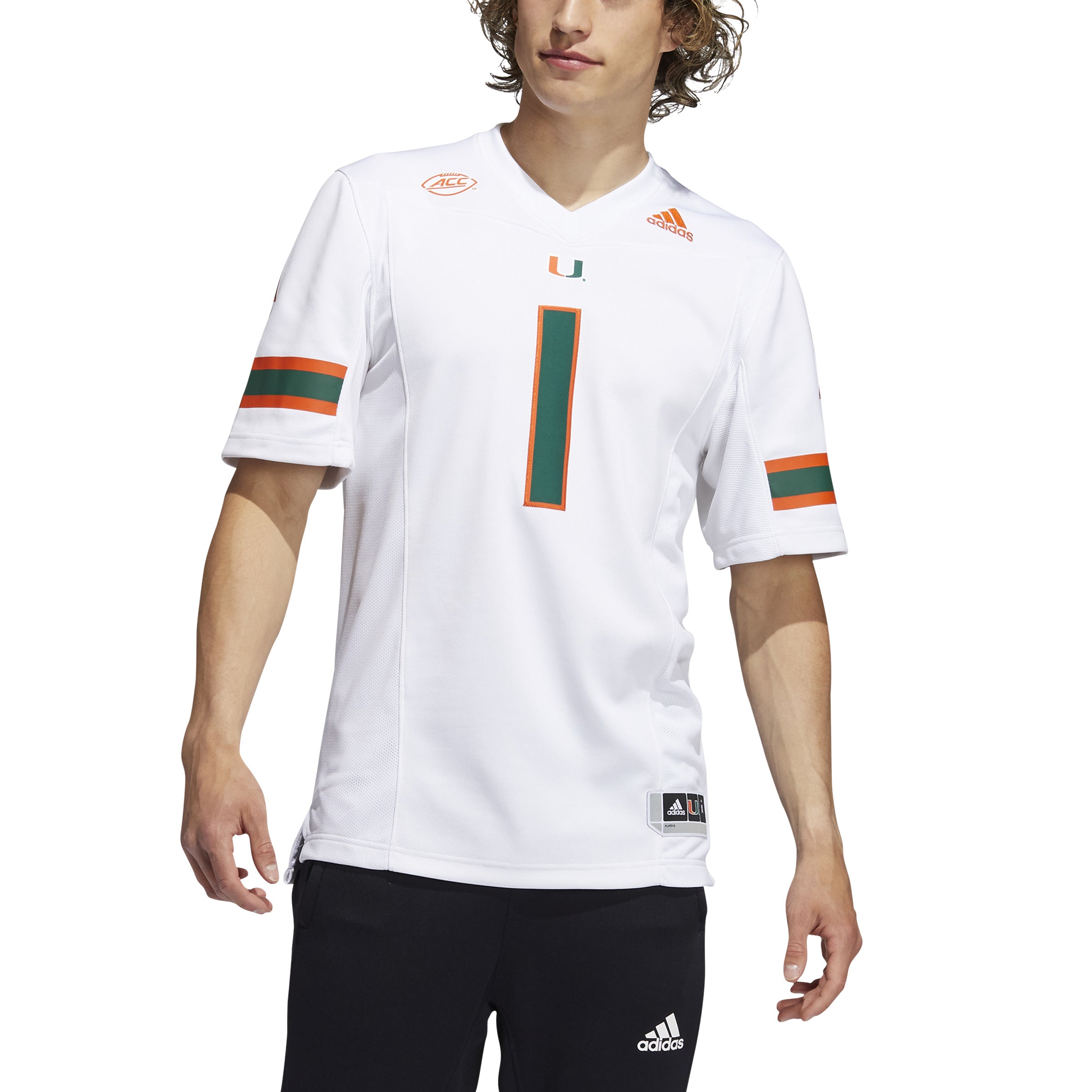 Miami Hurricanes adidas Premier Football Jersey #1 - White