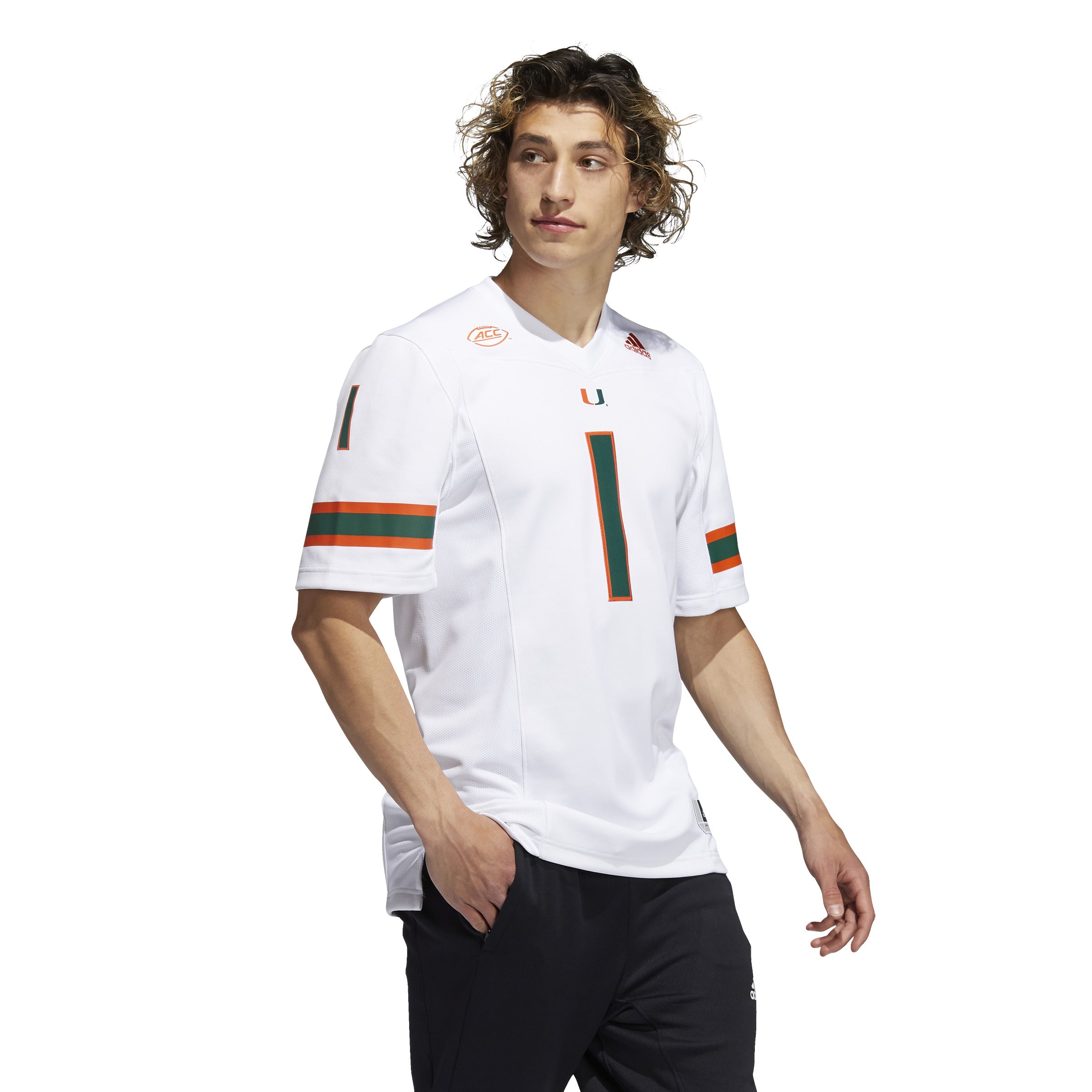 Miami Hurricanes adidas Premier Football Jersey #1 - White