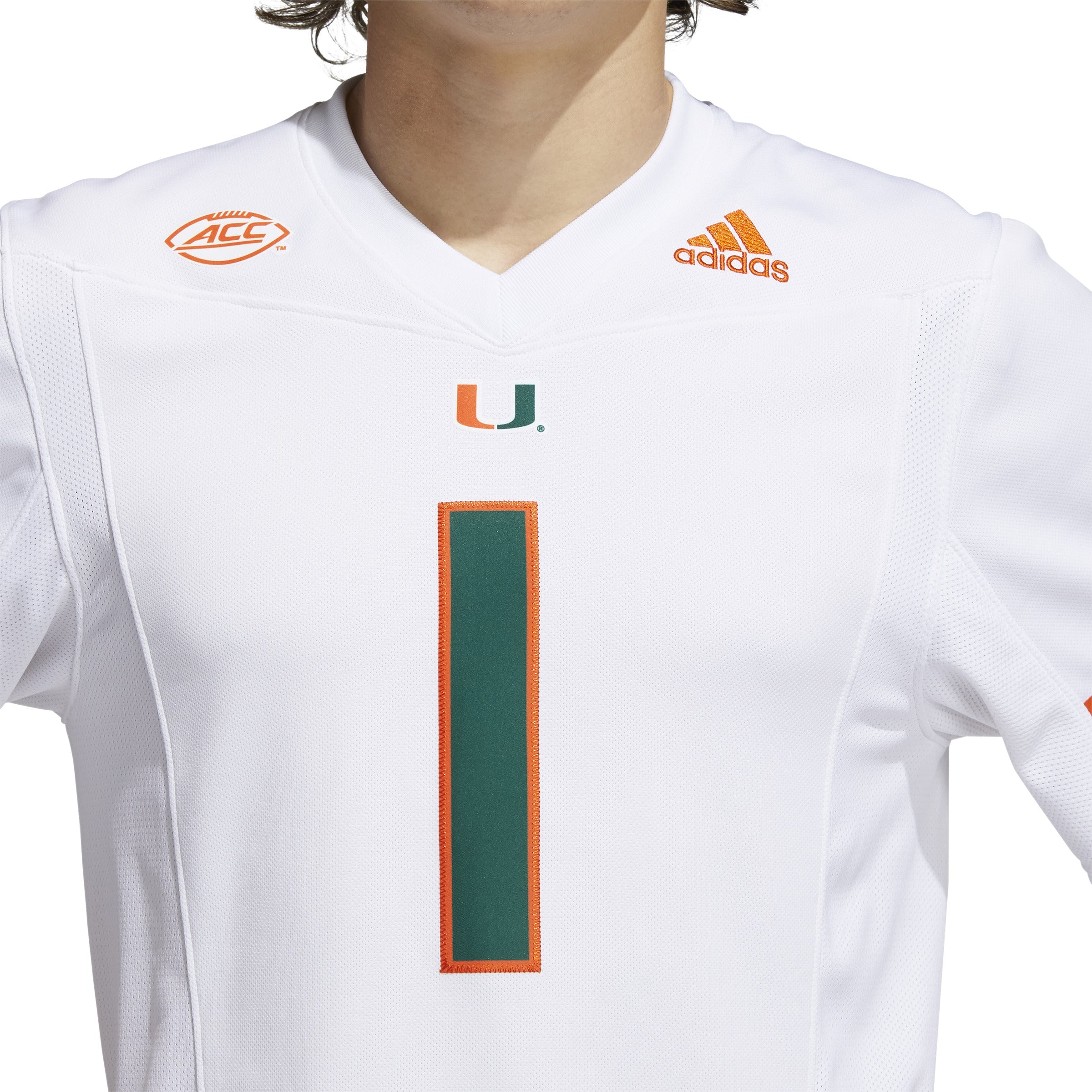 Miami Hurricanes adidas Premier Football Jersey #1 - White