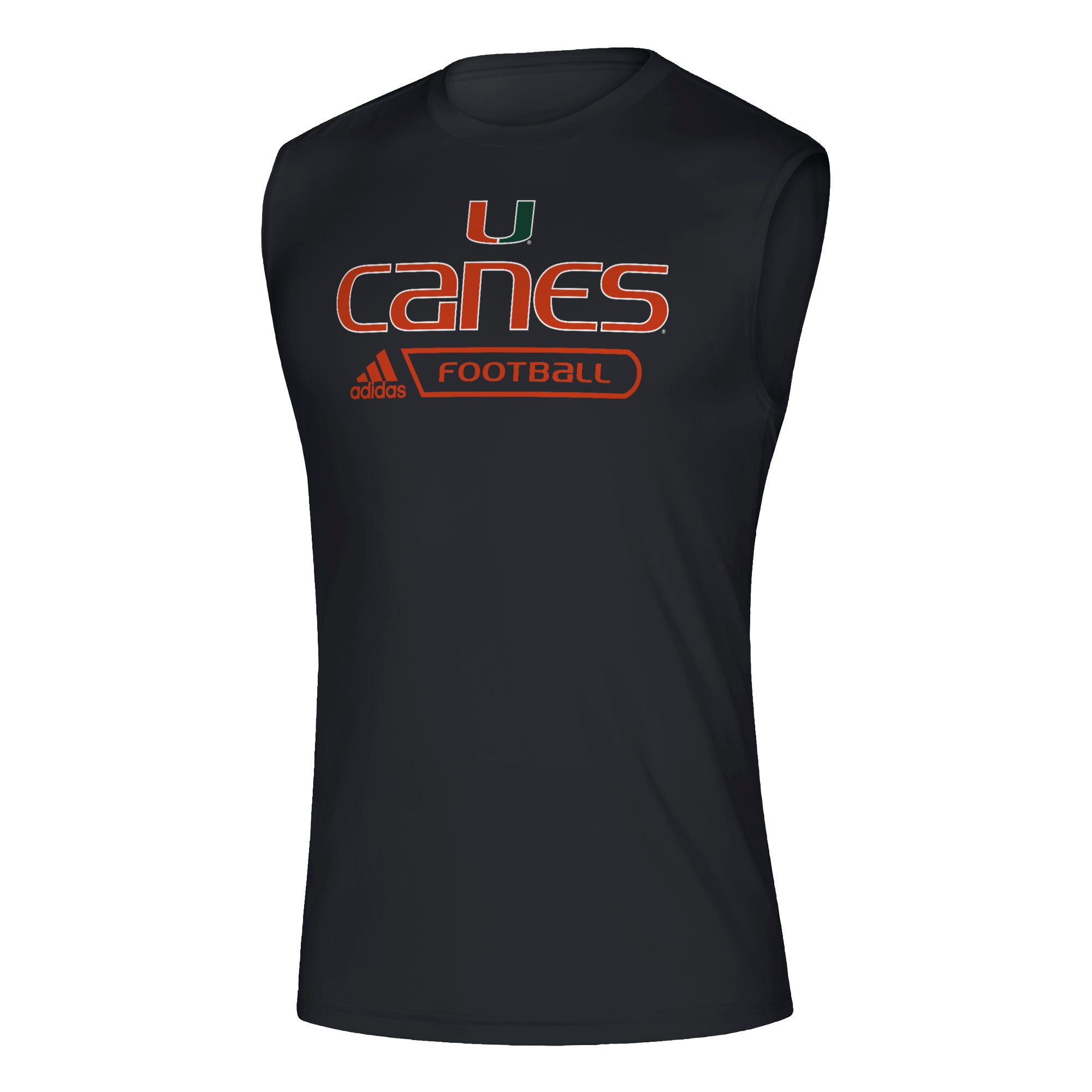 Miami Hurricanes adidas Sideline Football Creator Sleeveless T-Shirt - Black