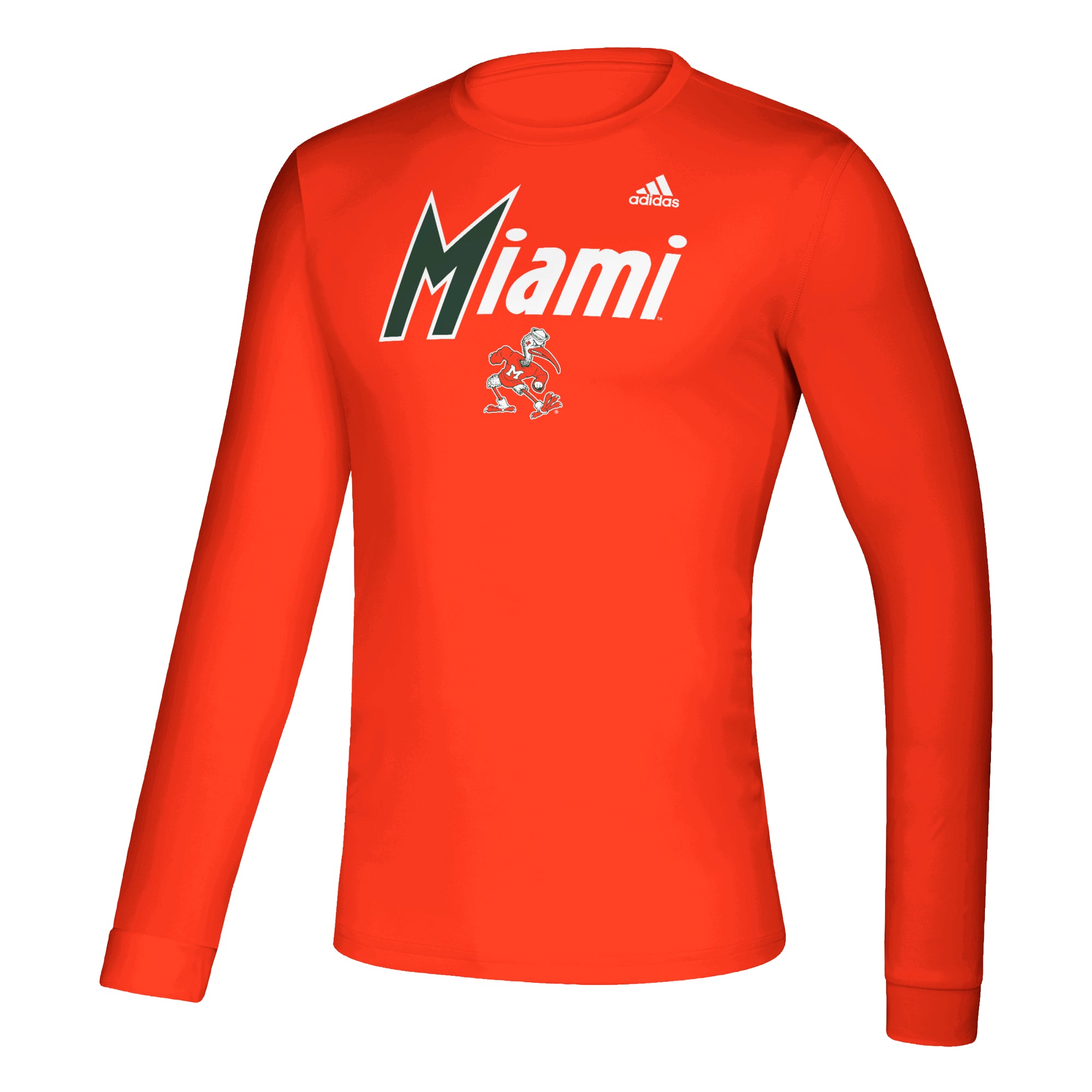 Miami Hurricanes adidas Reverse Retro Basketball L/S Creator T-Shirt - Orange