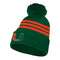 Miami Hurricanes adidas 3S Cuffed Pom Beanie