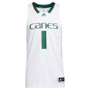 Miami Hurricanes adidas Swingman Basketball Jersey - White