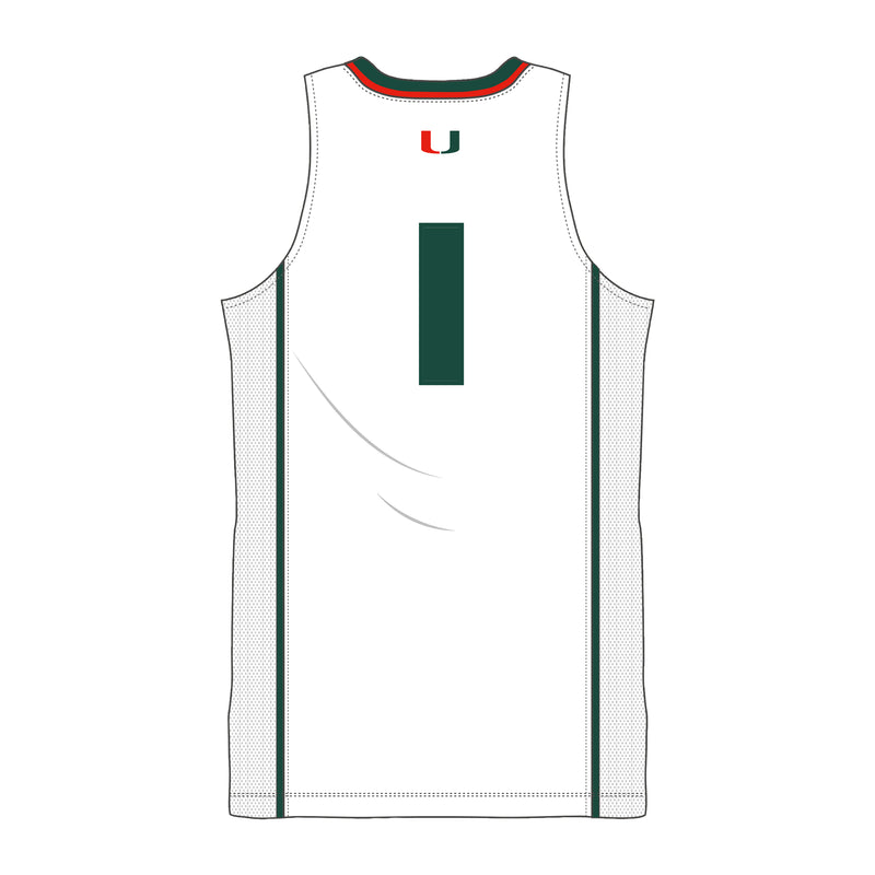 Miami Hurricanes adidas Swingman Basketball Jersey - White