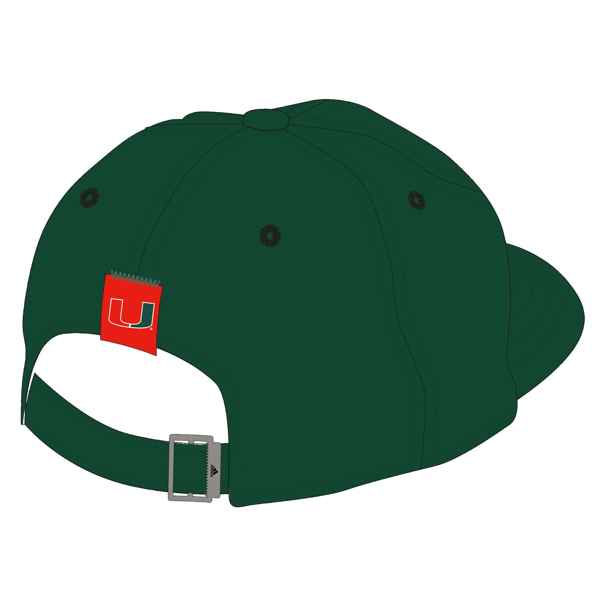 Miami Hurricanes adidas Football Slouch Adjustable Hat - Green