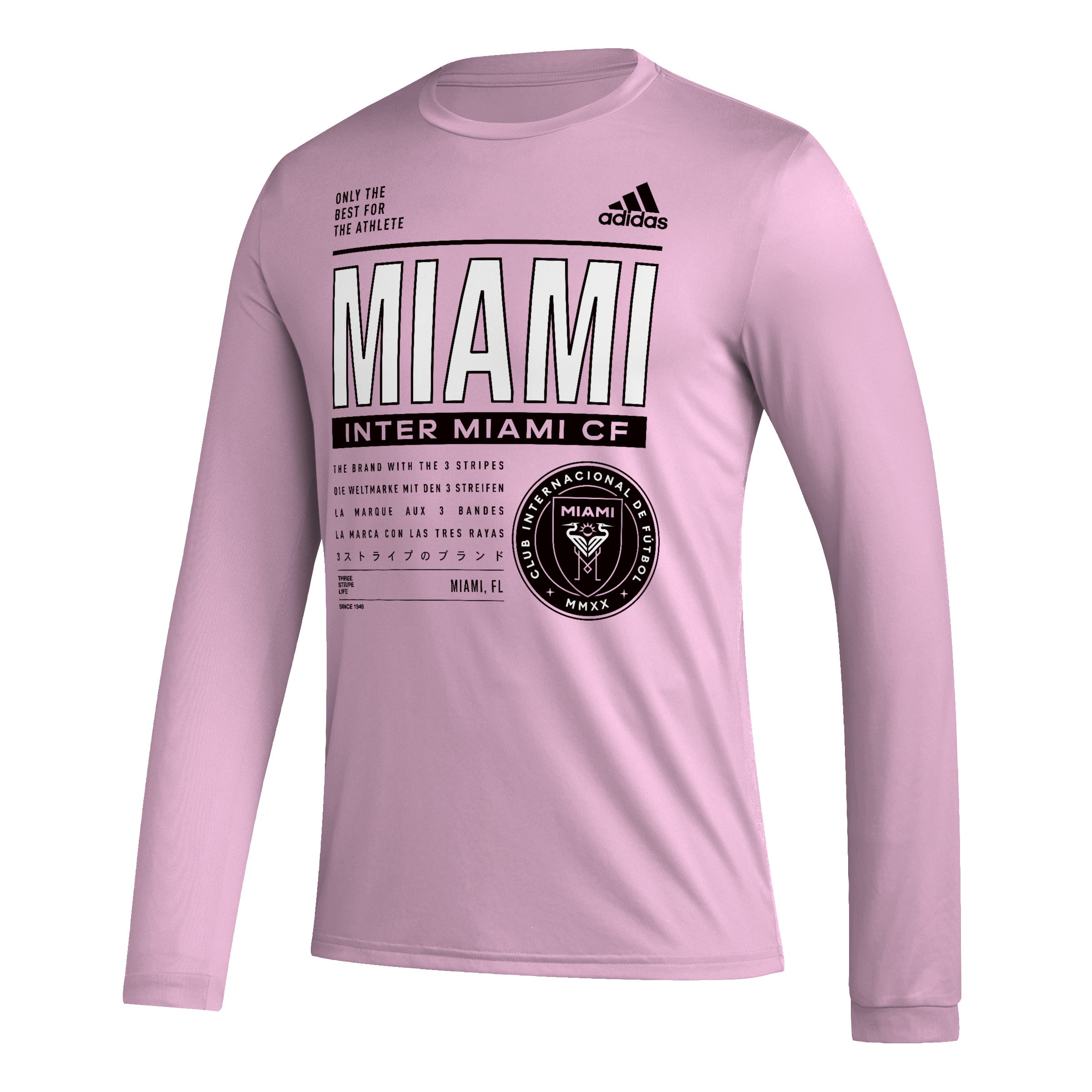Inter Miami CF adidas Club DNA Pregame L/S T-Shirt - Pink