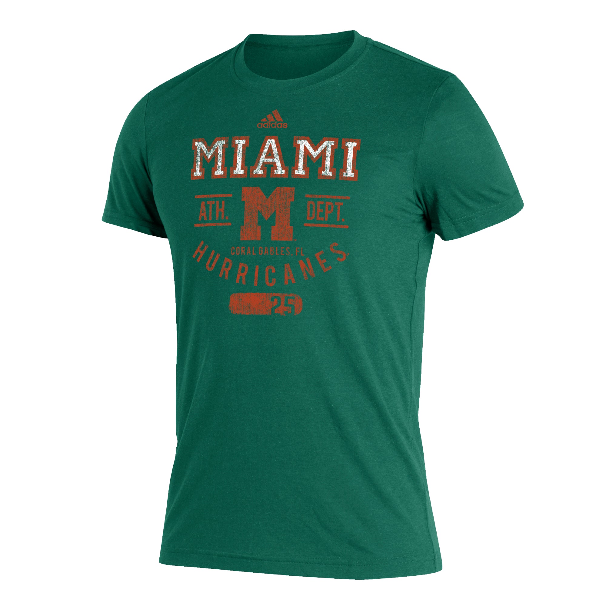 Miami Hurricanes 2022 adidas Retro Established Tri-Blend T-Shirt - Green
