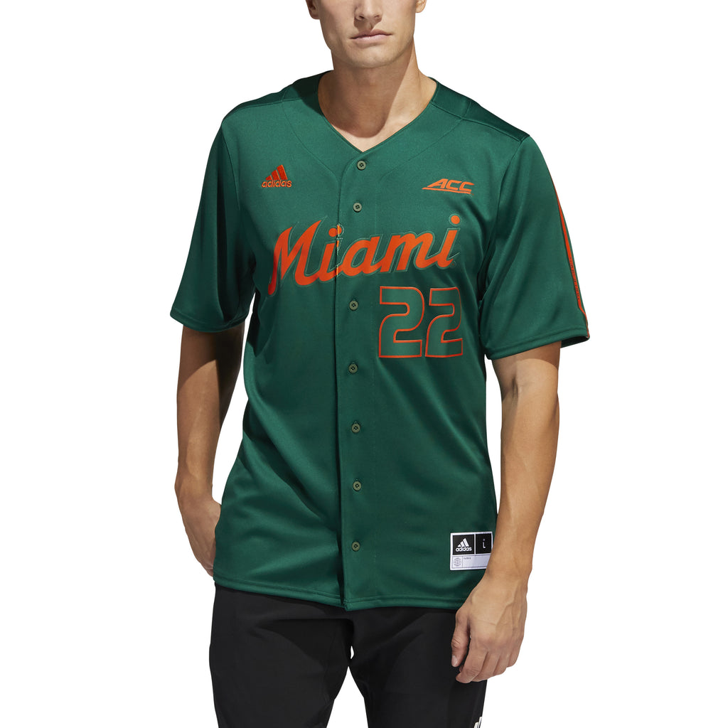 Miami Hurricanes adidas Baseball Jersey Green