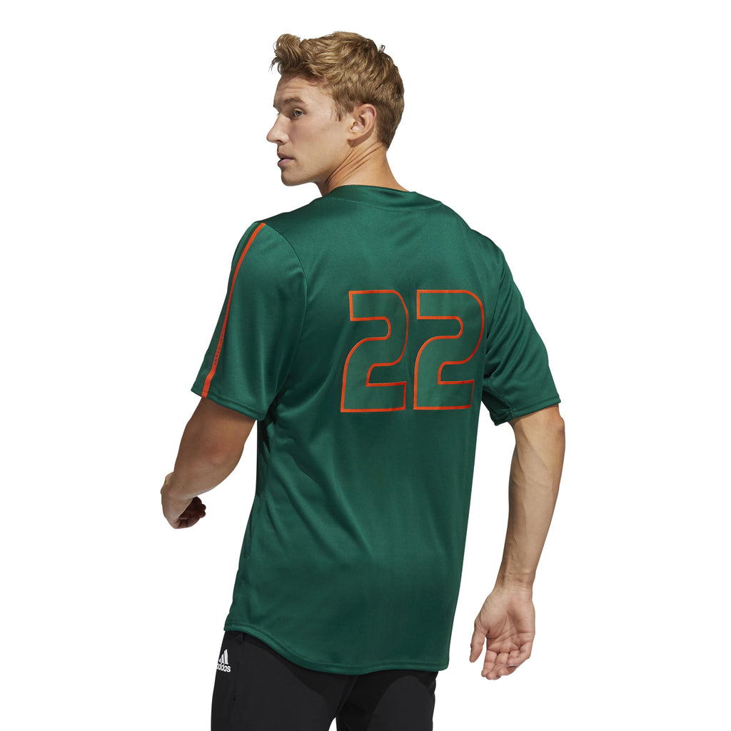 Miami Hurricanes adidas Baseball Jersey Green