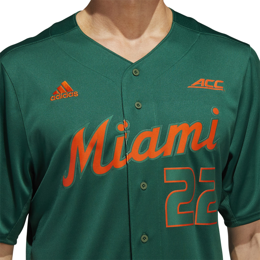 Miami Hurricanes adidas Baseball Jersey Green