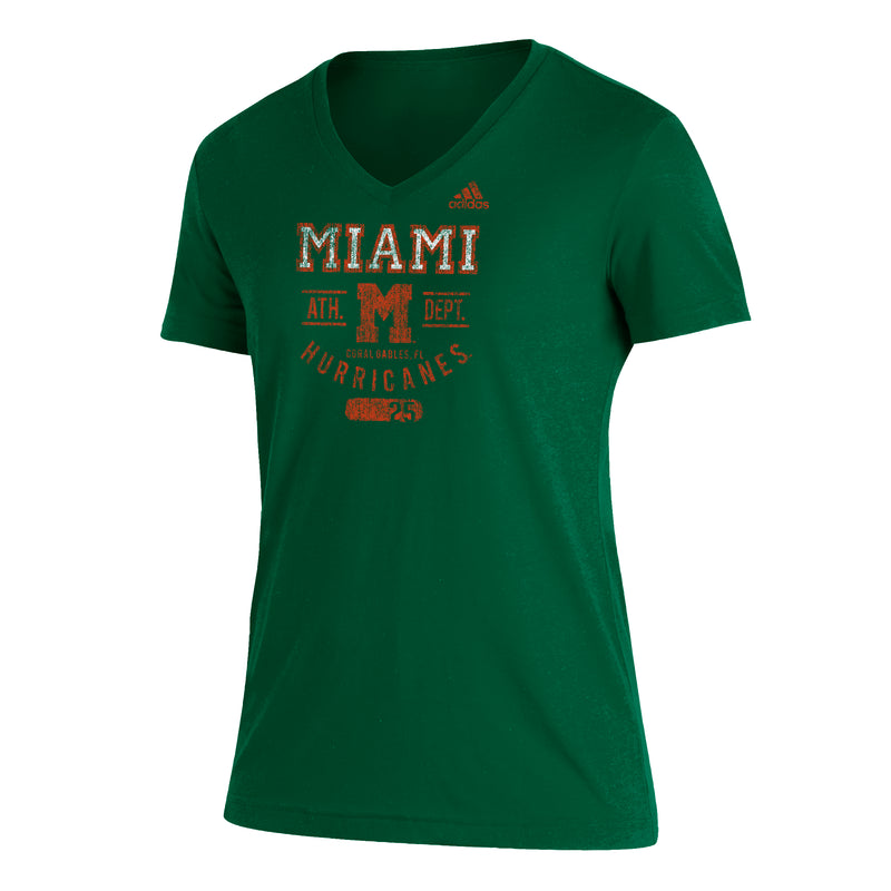 Miami Hurricanes adidas Women's Athletic Dept. Tri-Blend T-Shirt - Green