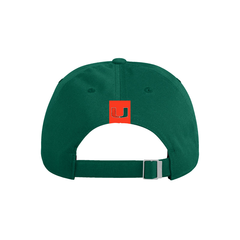 Miami Hurricanes adidas Locker Slogan Slouch Adjustable Hat - Green