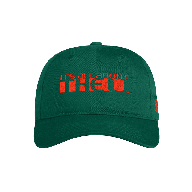 Miami Hurricanes adidas Locker Slogan Slouch Adjustable Hat - Green