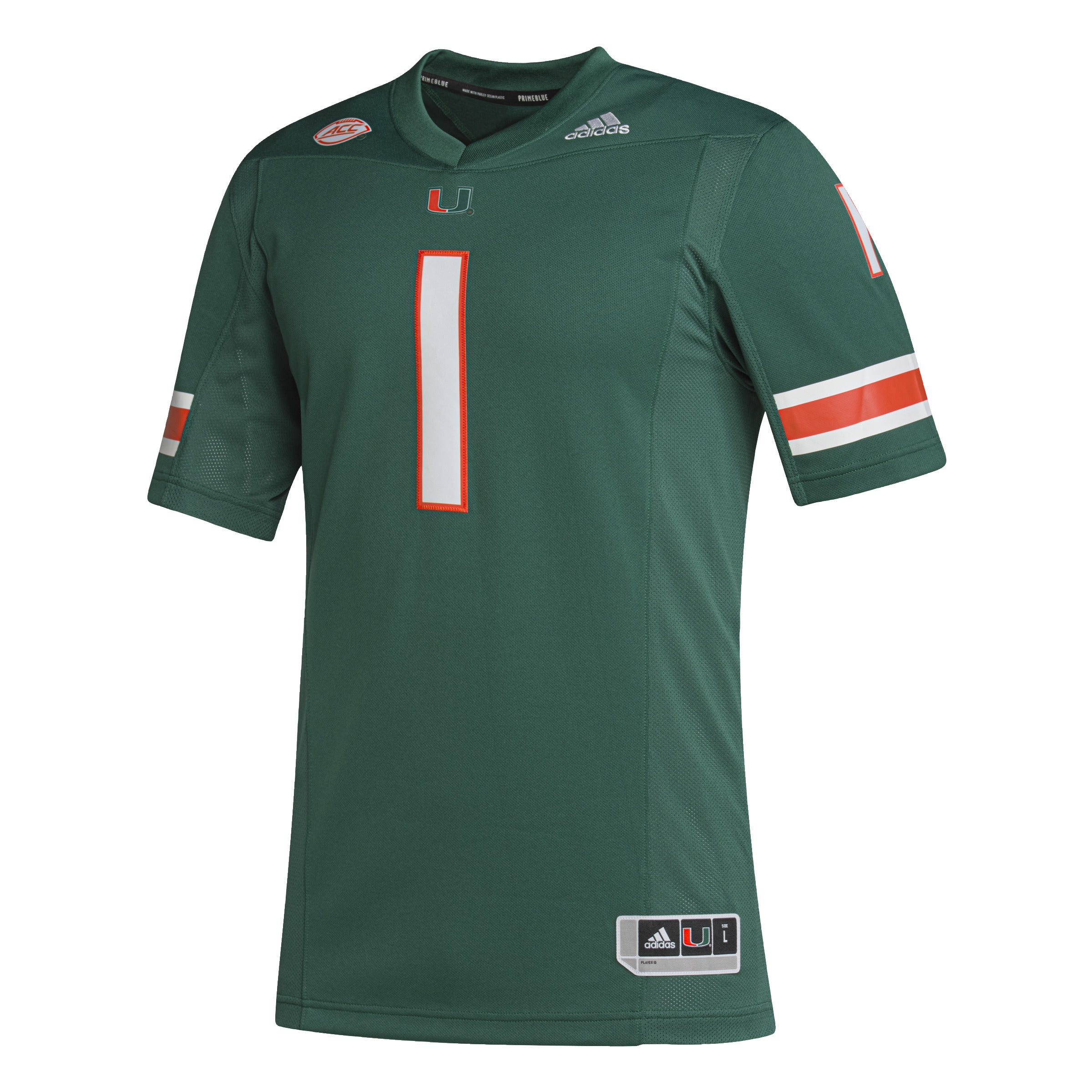 Miami Hurricanes adidas Premier Football Jersey #1 - Green