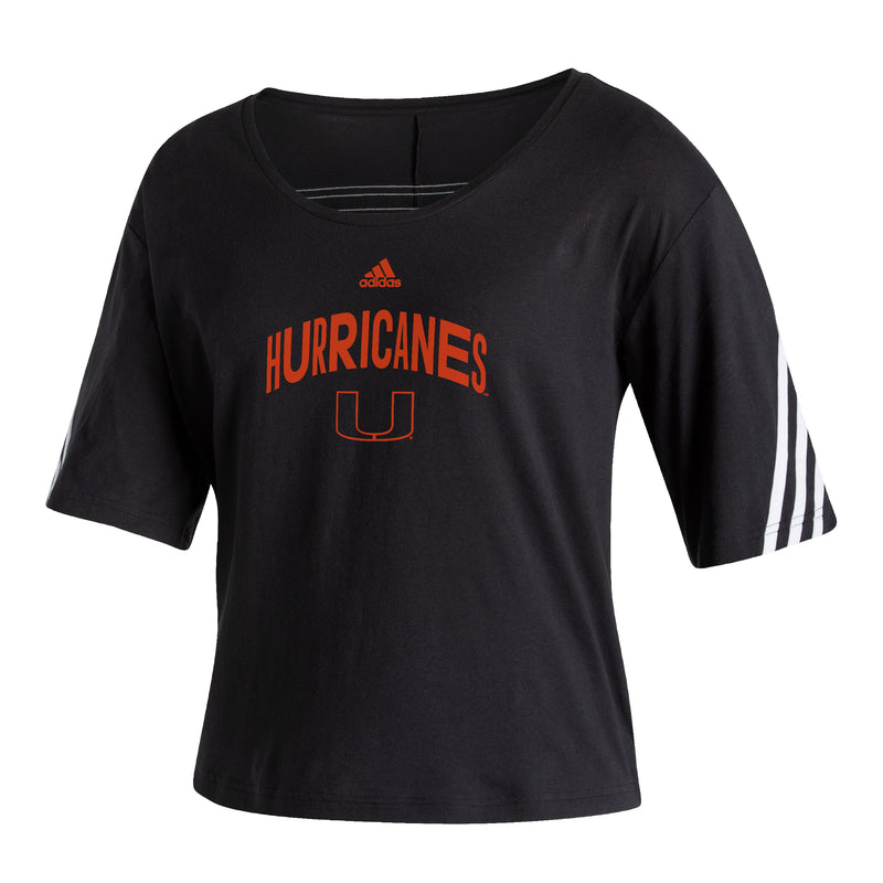 Miami Hurricanes adidas Womens Fashion T-Shirt - Black