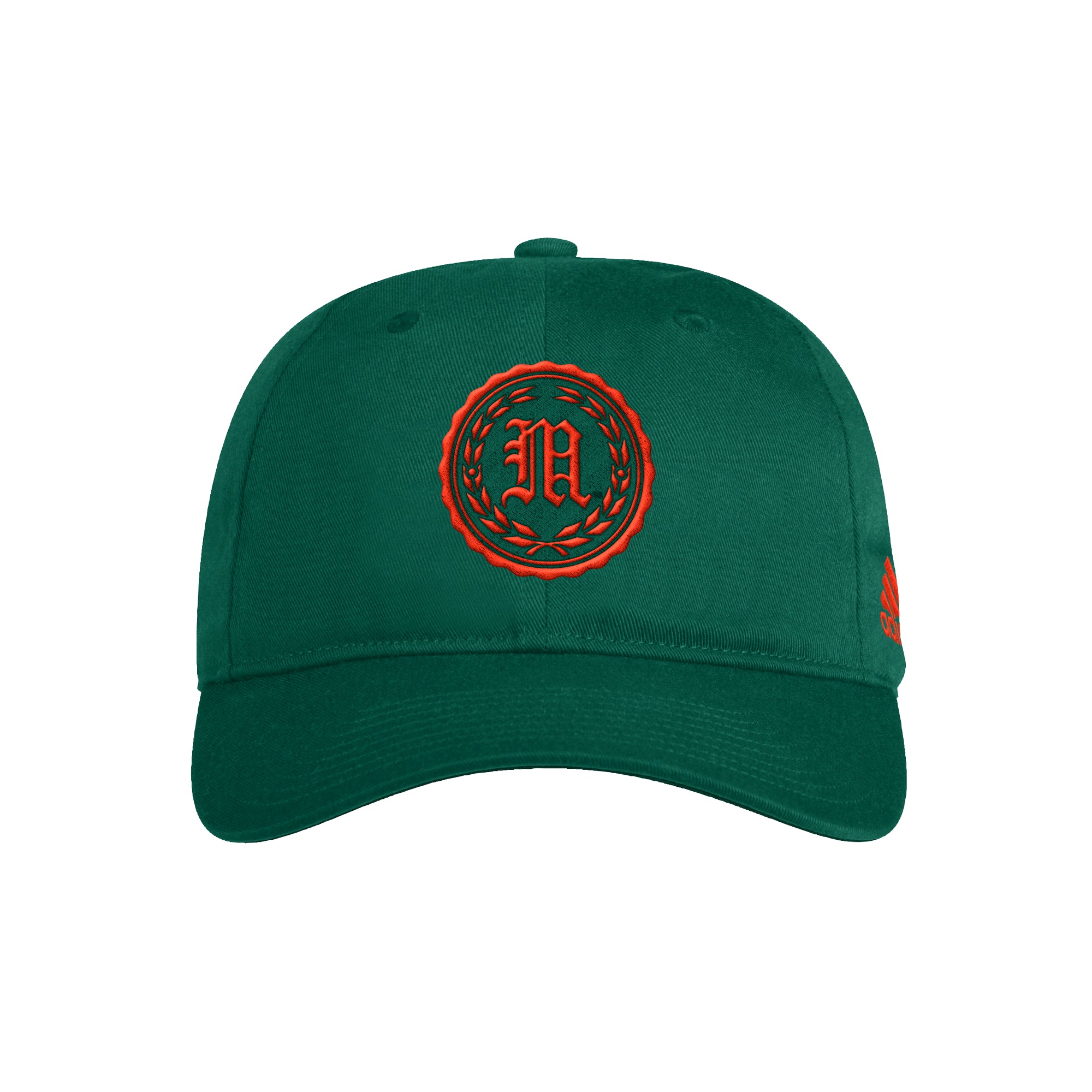 Miami Hurricanes adidas Old English M Shield Slouch Adjustable Hat - Green