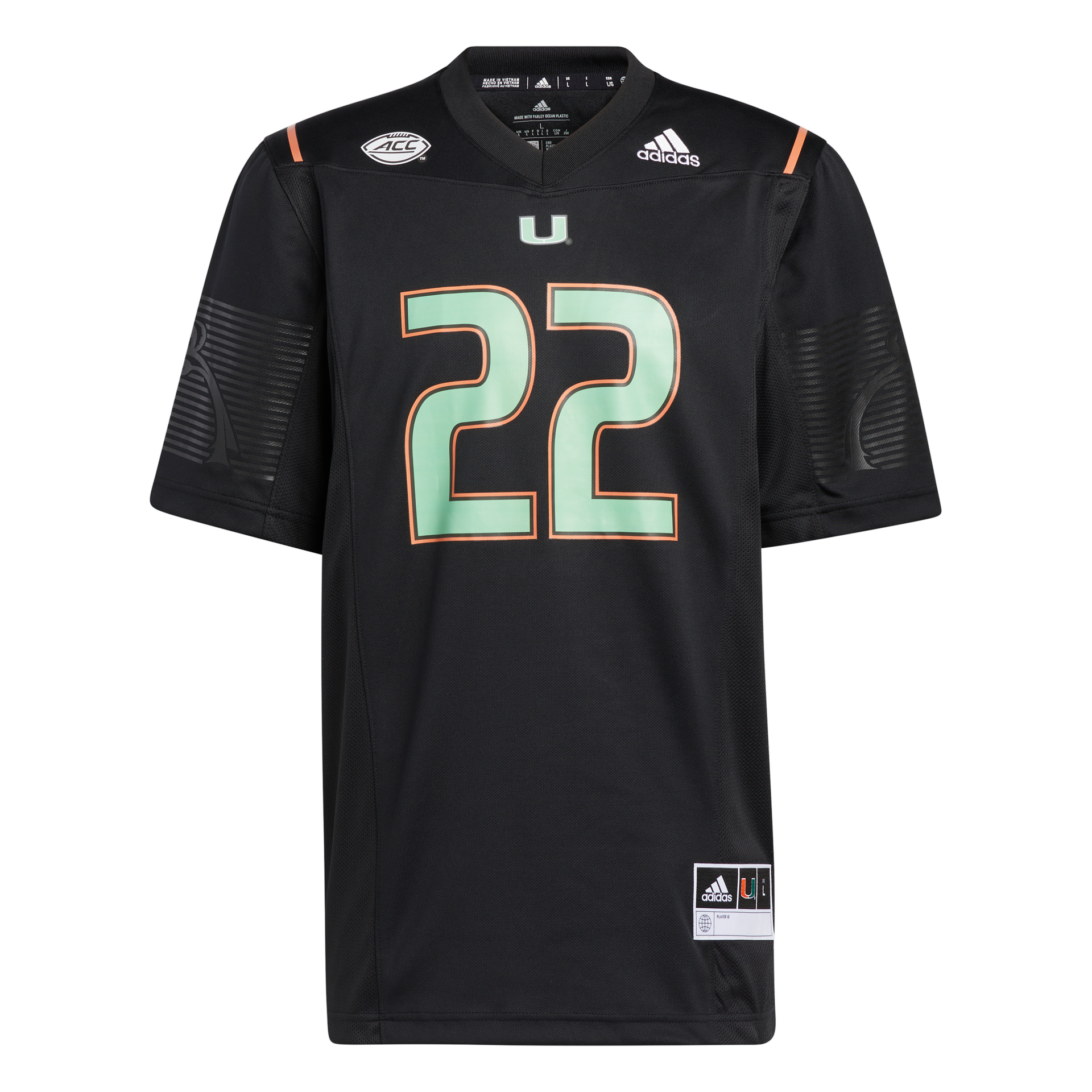 Miami Hurricanes adidas Miami Nights Premier Strategy Jersey Black
