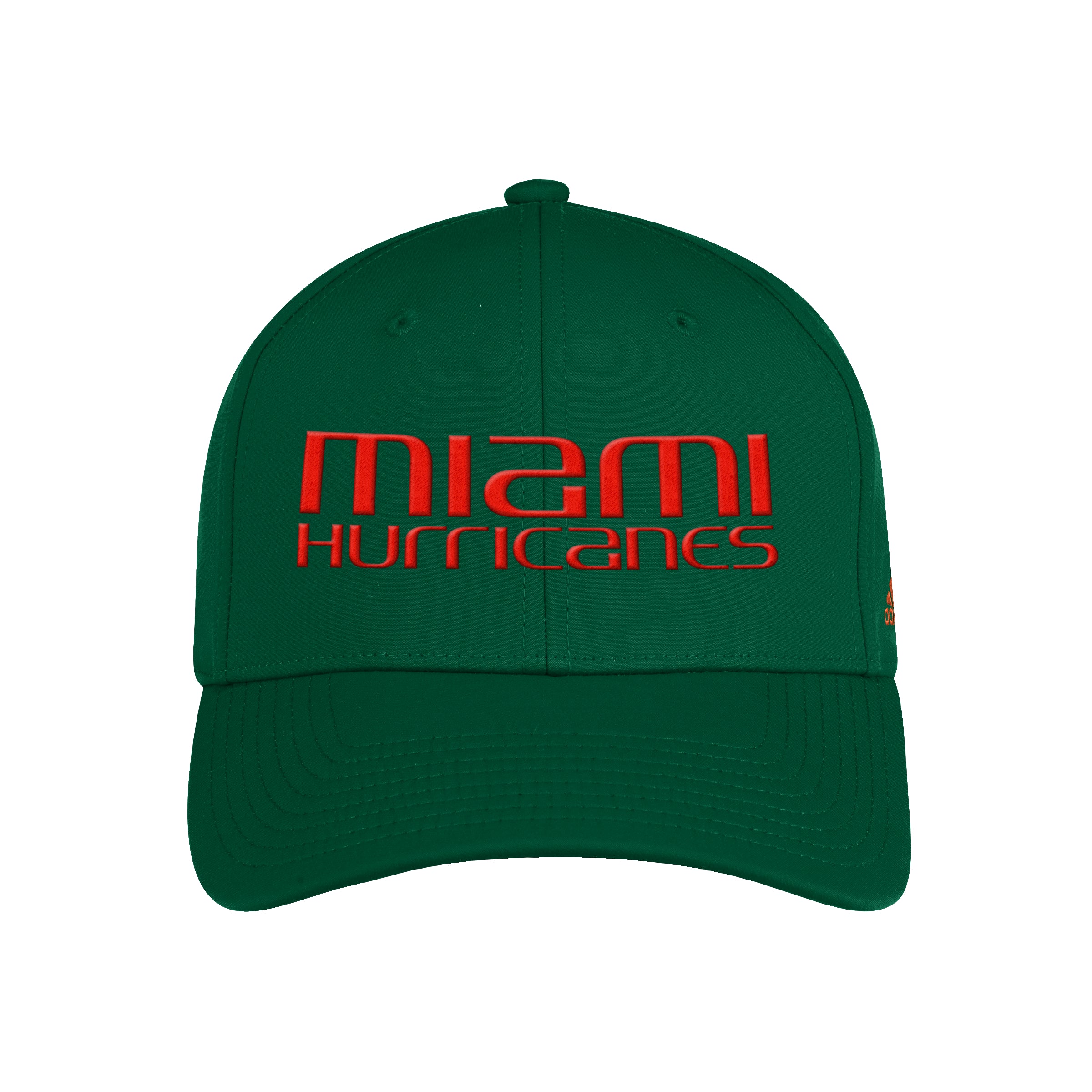 Miami Hurricanes adidas Slogan Flex Fit Stretch Hat - Green