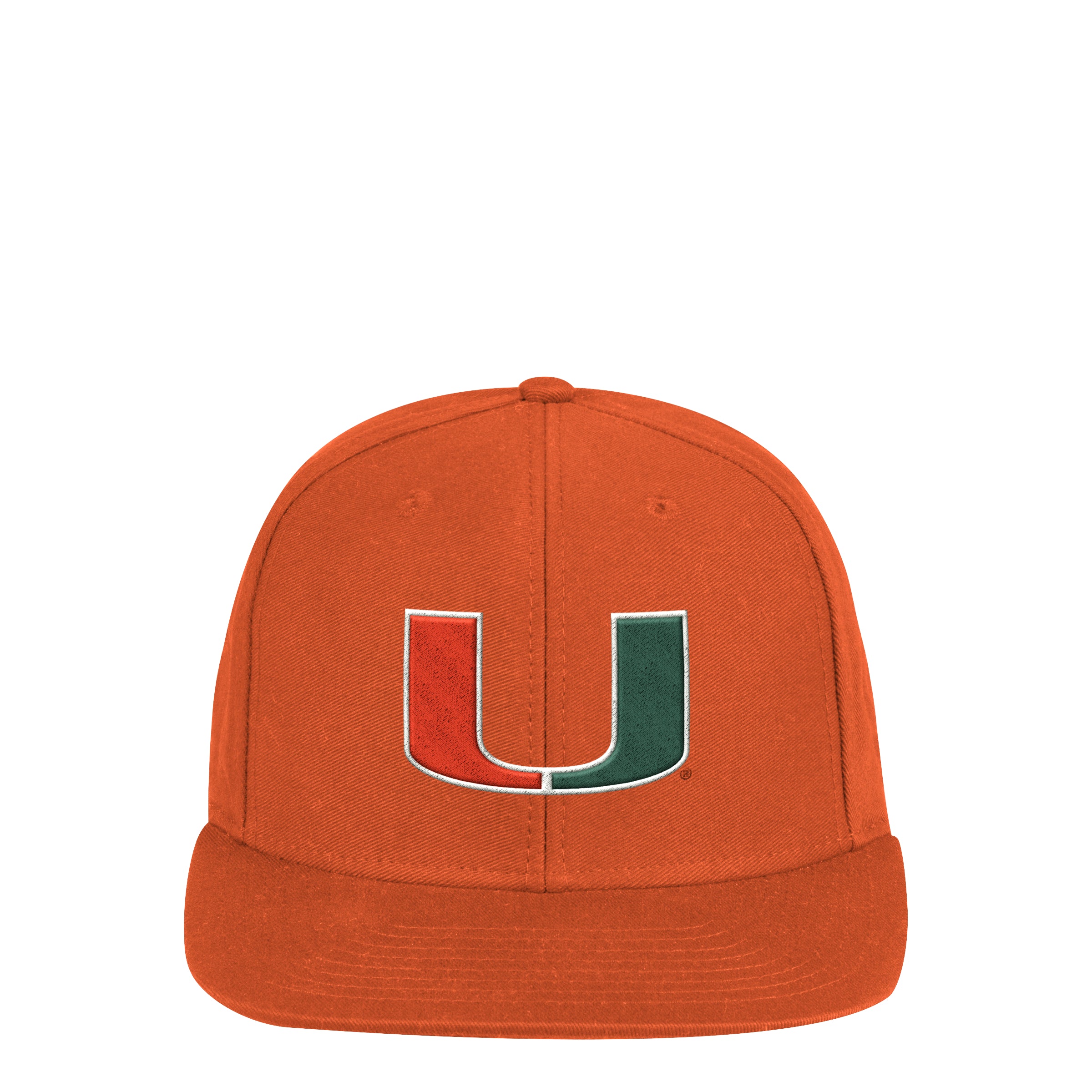 Miami Hurricanes 2022 adidas Primary Logo Flat Brim Snapback Hat - Orange