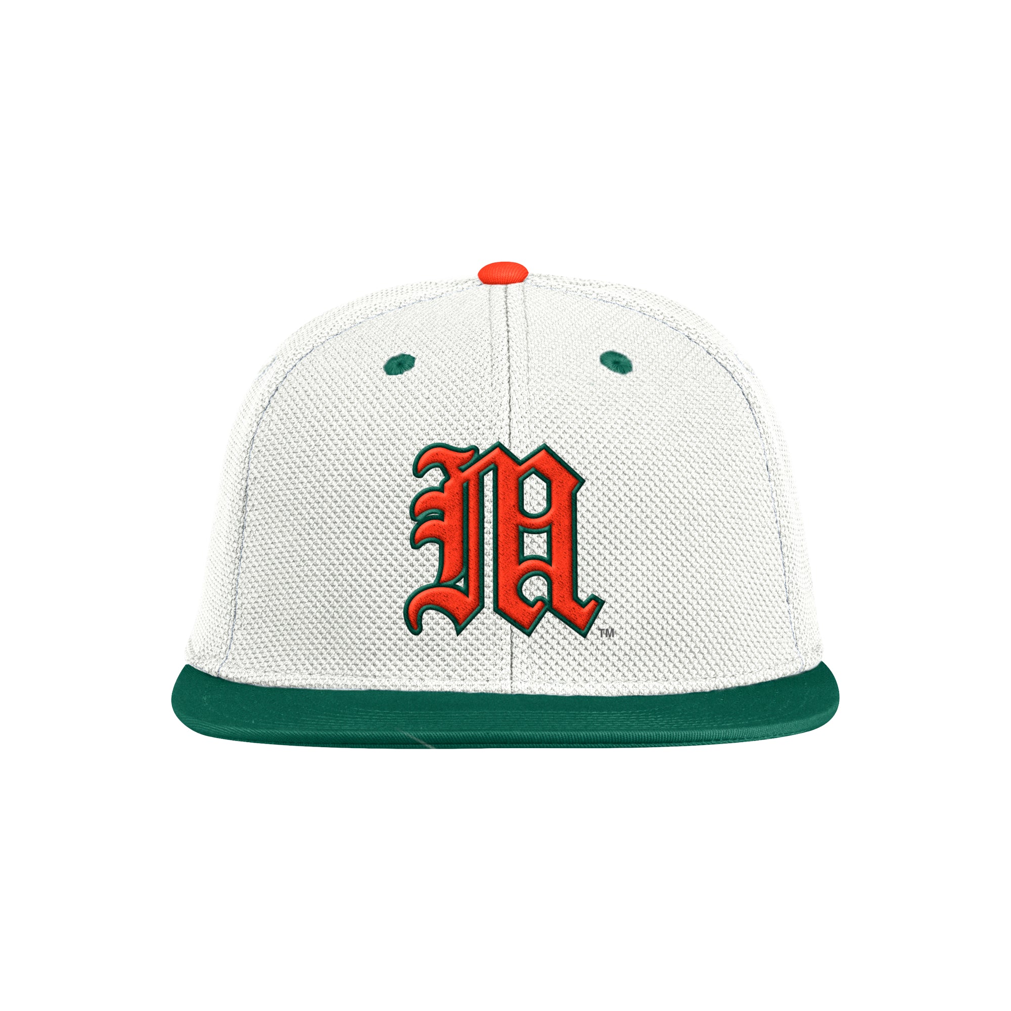 Miami Hurricanes adidas On-Field Baseball Hat - White/Orange M