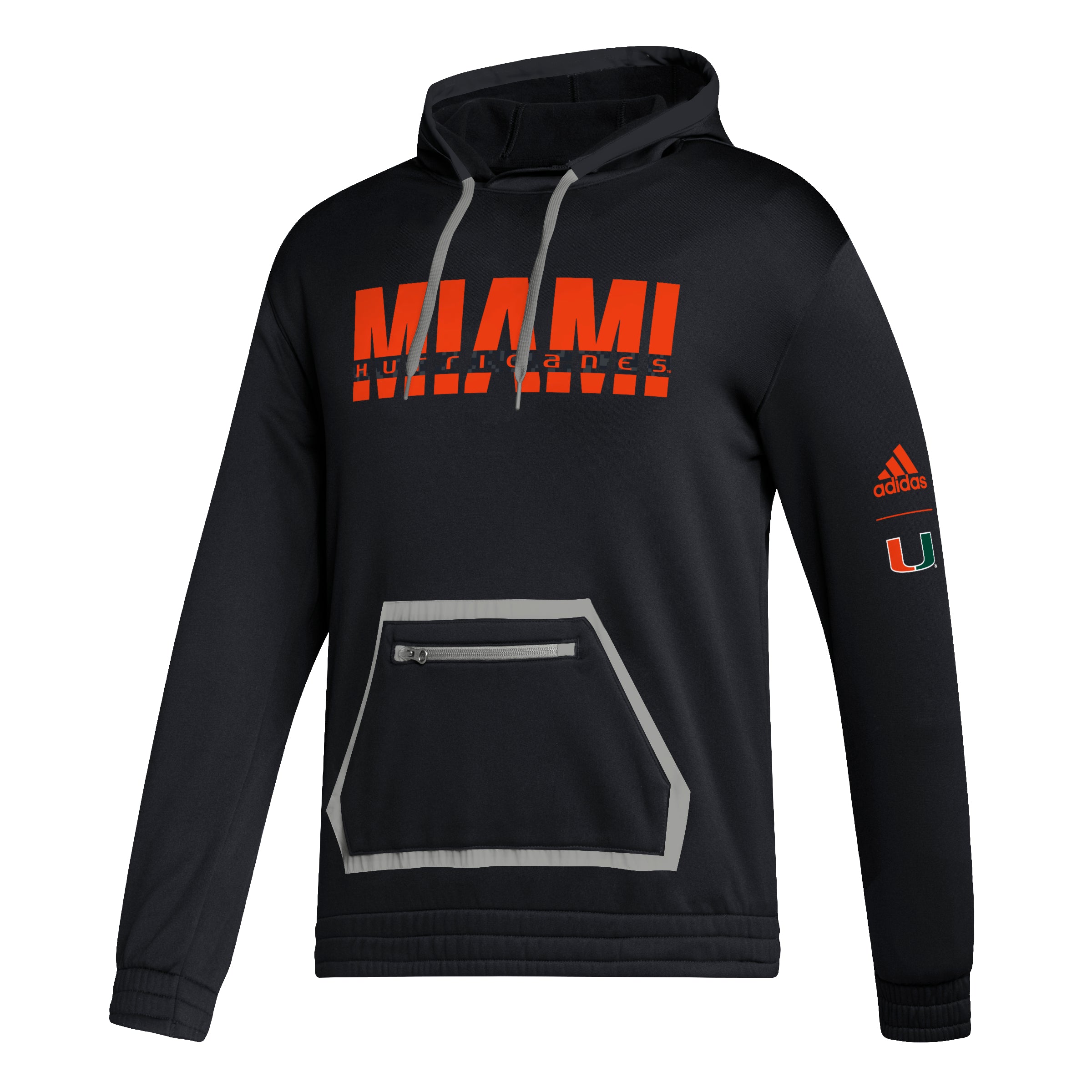 Miami Hurricanes adidas Locker Strikethrough Team Hoodie - Black